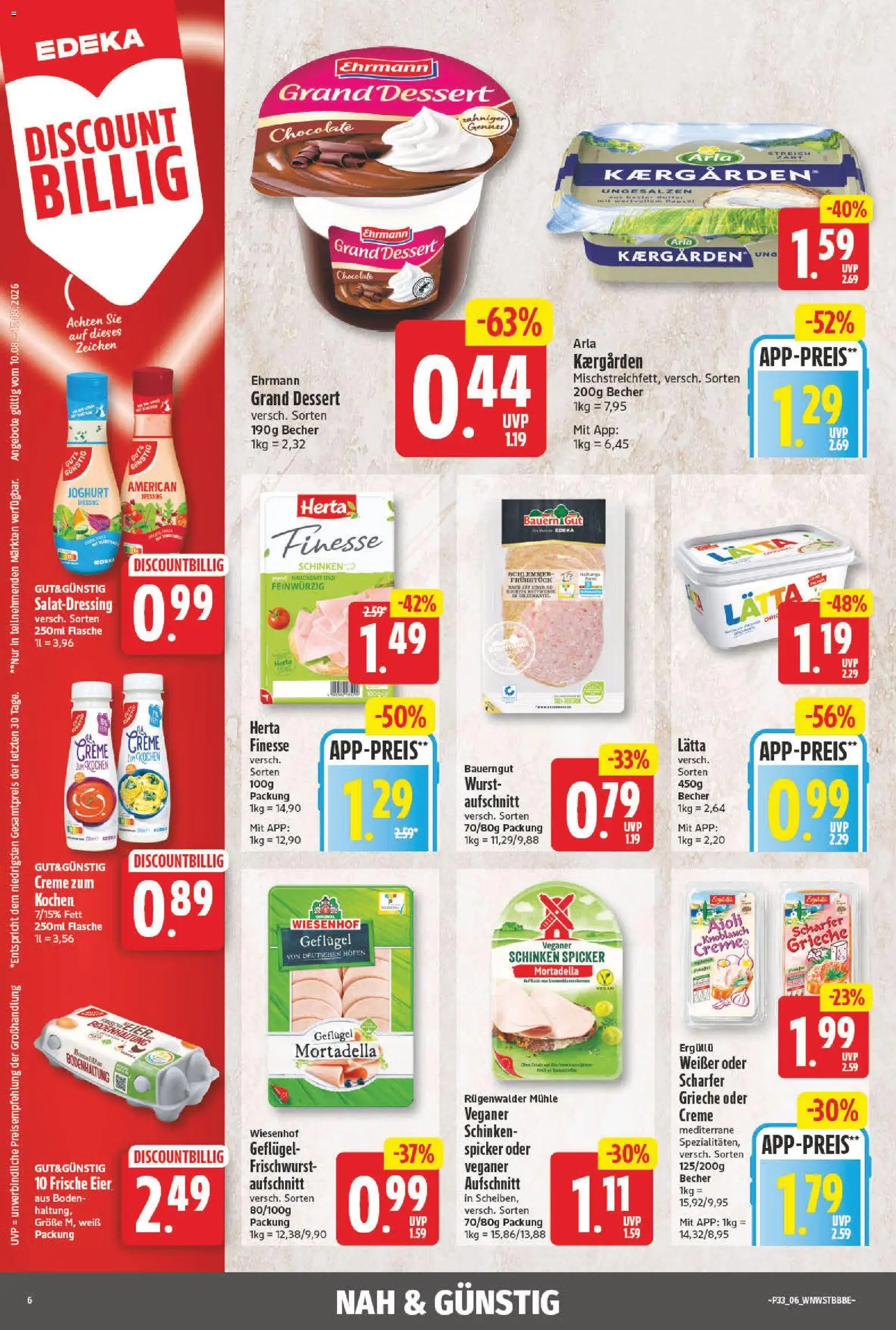 NP Discount Prospekt – gültig ab 10.08.2026 | Seite: 6 | Produkte: Eier, Knoblauch, Bauerngut, Herta finesse