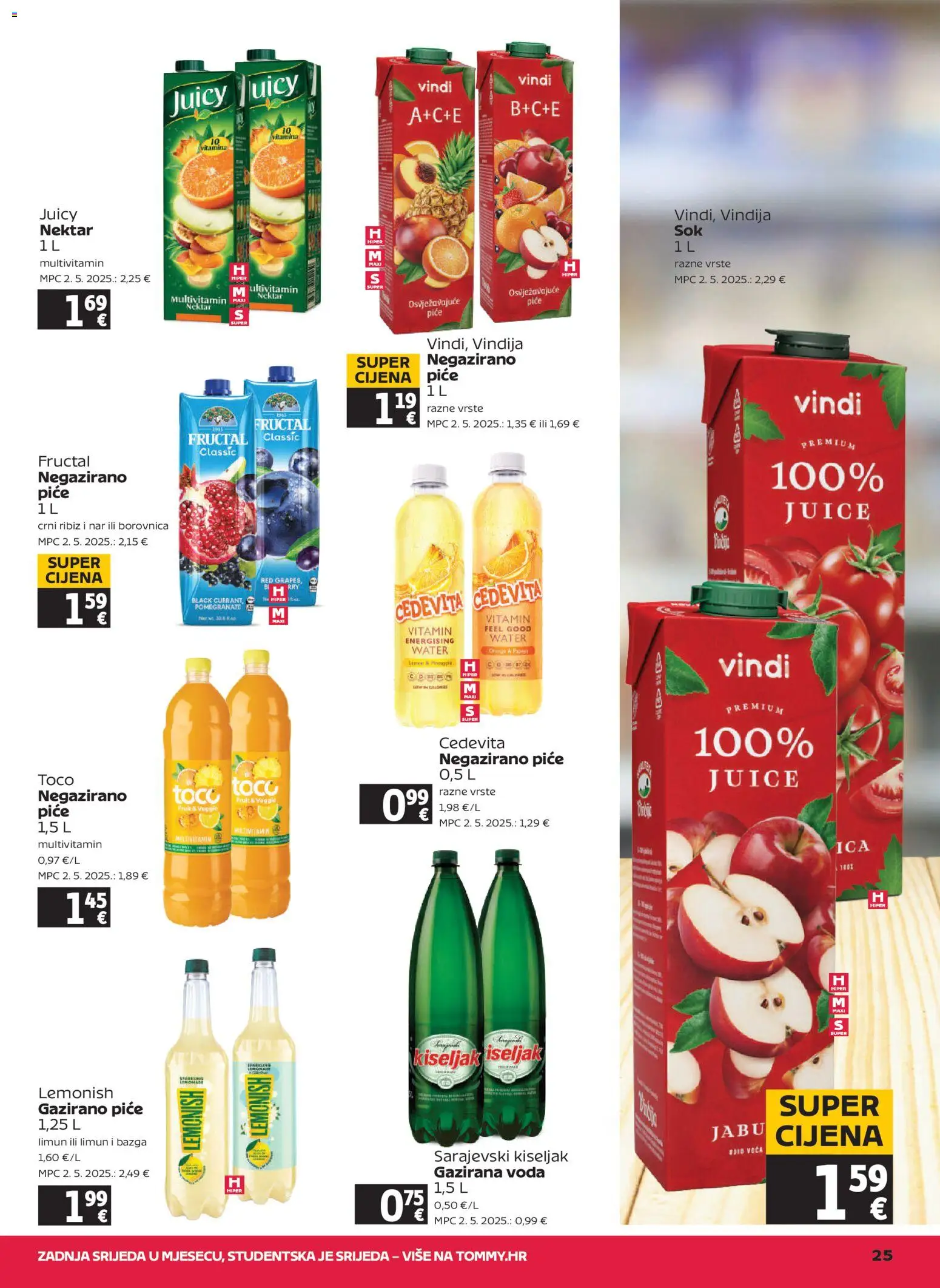 Tommy katalog | vrijedi od 21.05.2026 | Stranica: 25 | Proizvodi: Sarajevski kiseljak, Limun, Borovnica, Bazga