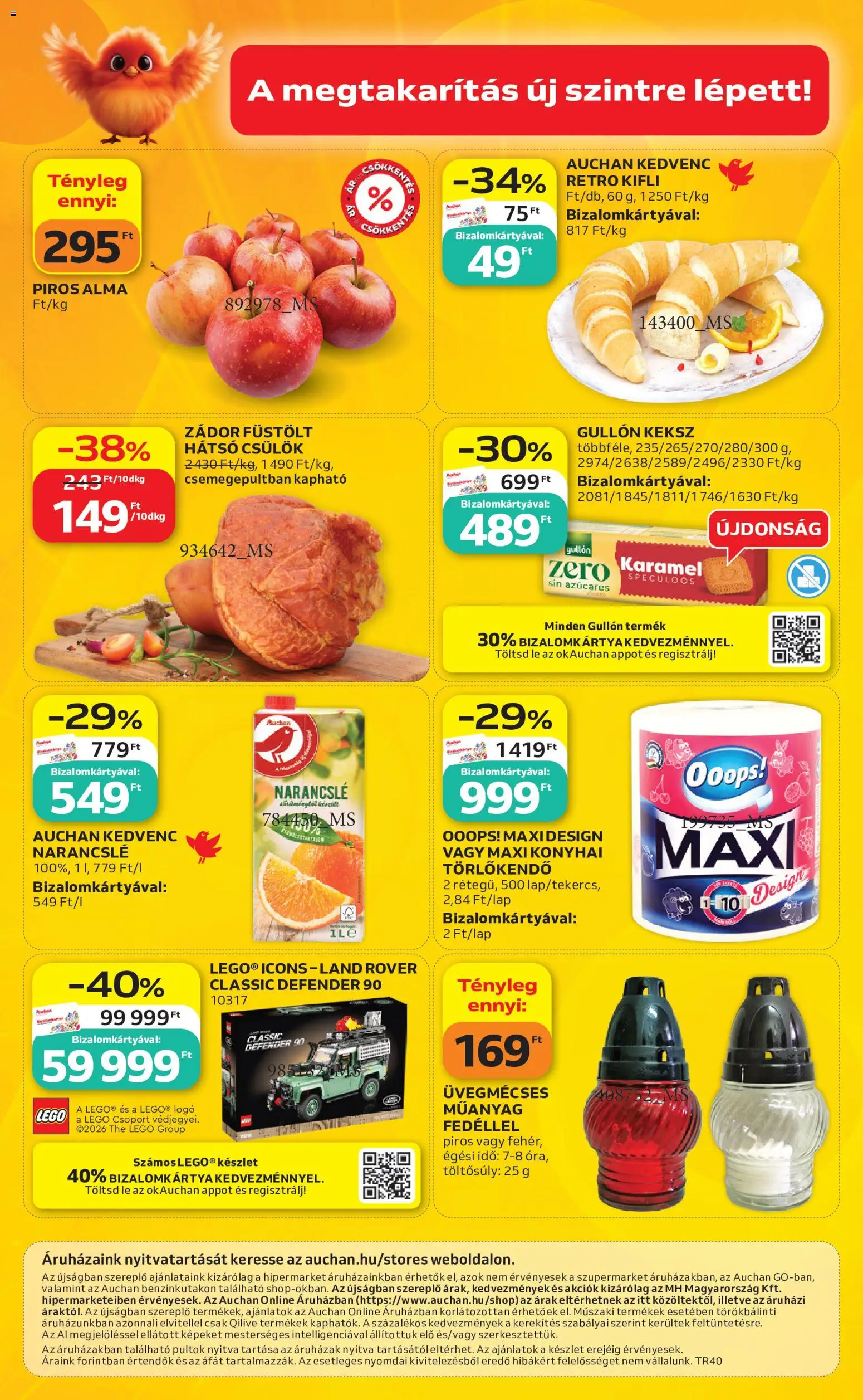 Auchan akciós ujság - amely érvényes a következő dátumtól: 2026.10.01. | Oldal: 48 | Termékek: Croissant, Konyhai törlőkendő, Narancslé, Keksz