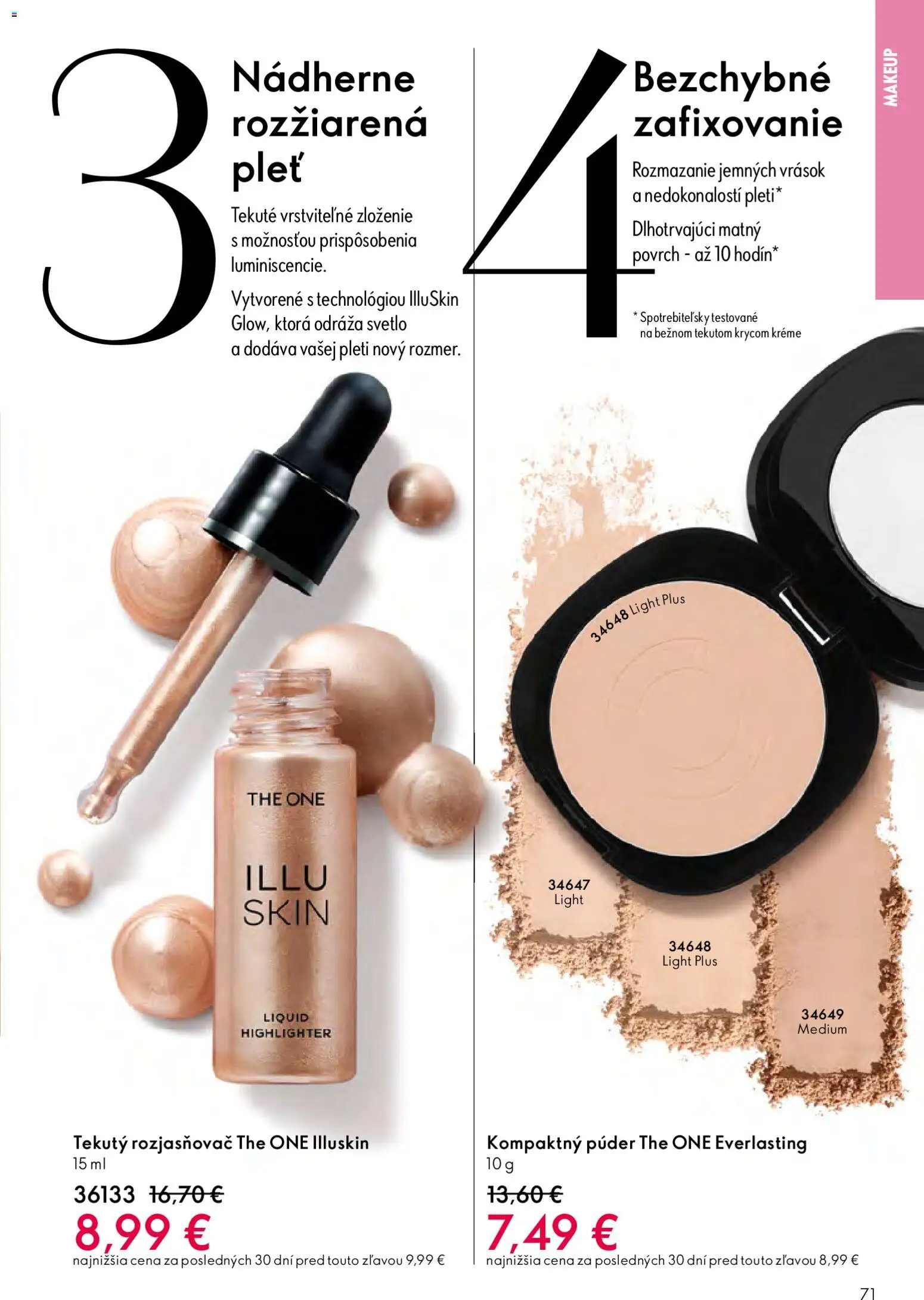 Nové Oriflame akcie – leták je platný od 27.05.2026 | Strana: 71 | Produkty: Svetlo, Púder, Rozjasňovač