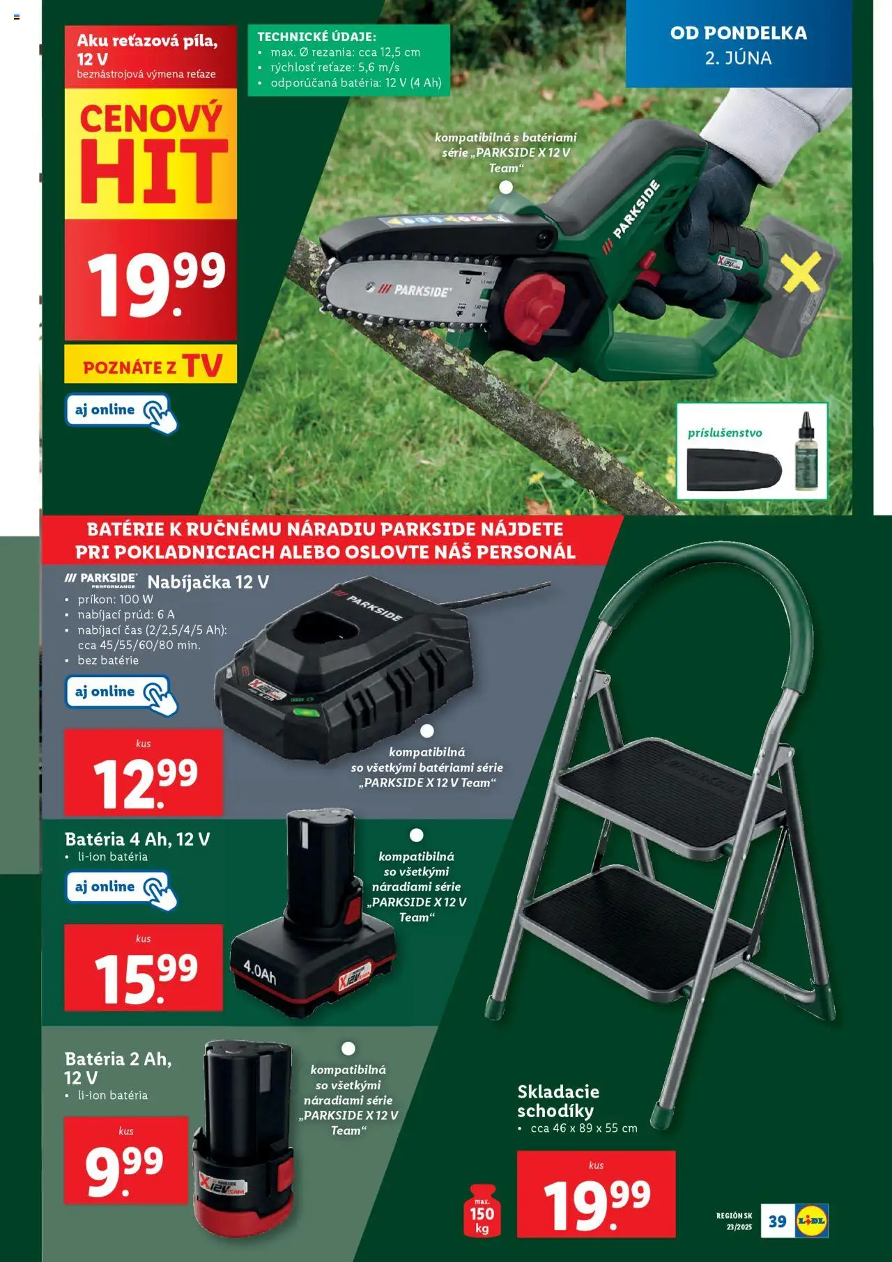 Nové Lidl akcie – leták je platný od 02.06.2025 | Strana: 51 | Produkty: Tv, Nabíjačka, Aku, Parkside