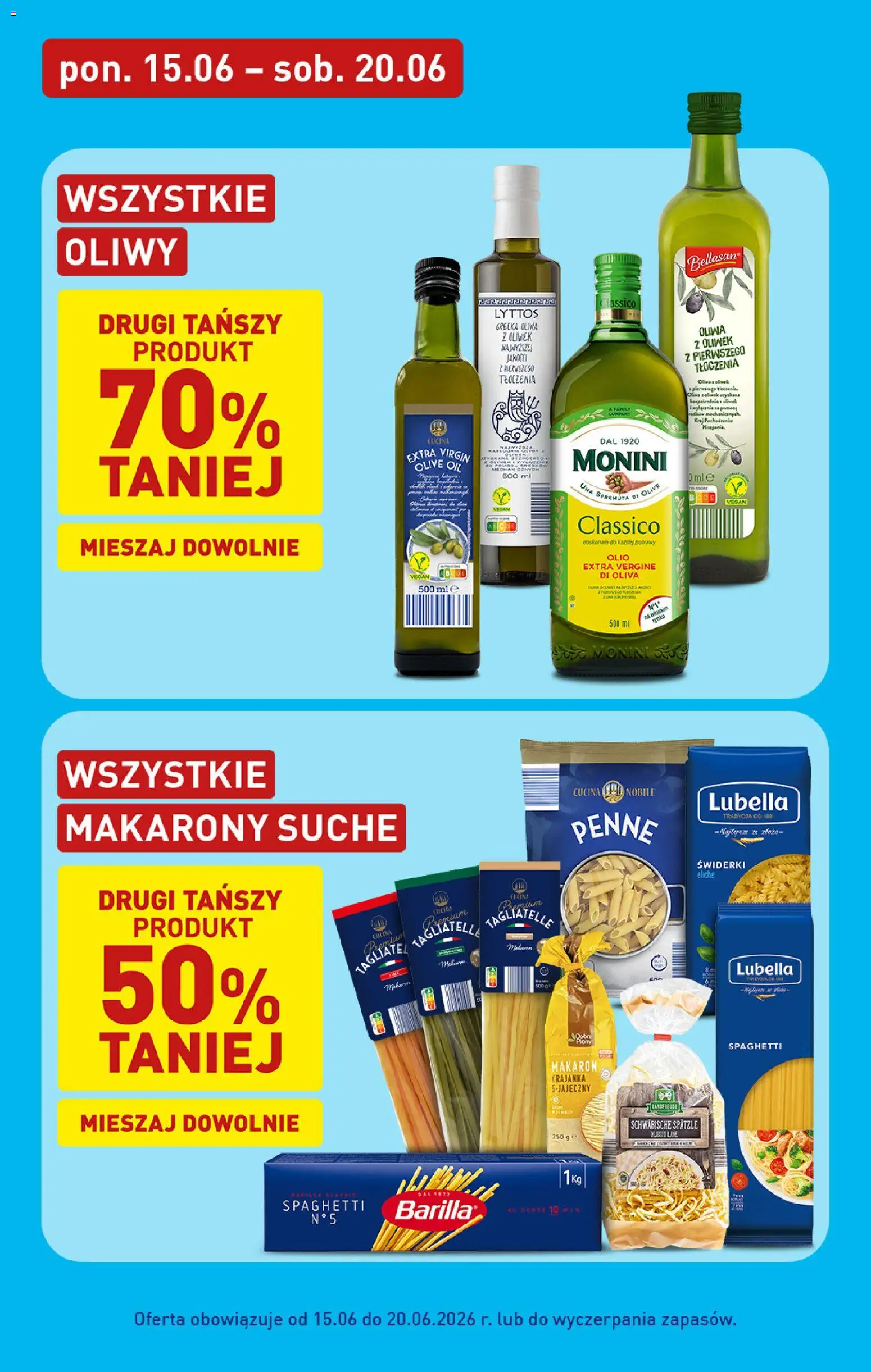 Aldi gazetka - Oferta weekendowa od 18.06.2026 | Strona: 14 | Produkty: Oliwa z oliwek, Penne, Tagliatelle, Makaron