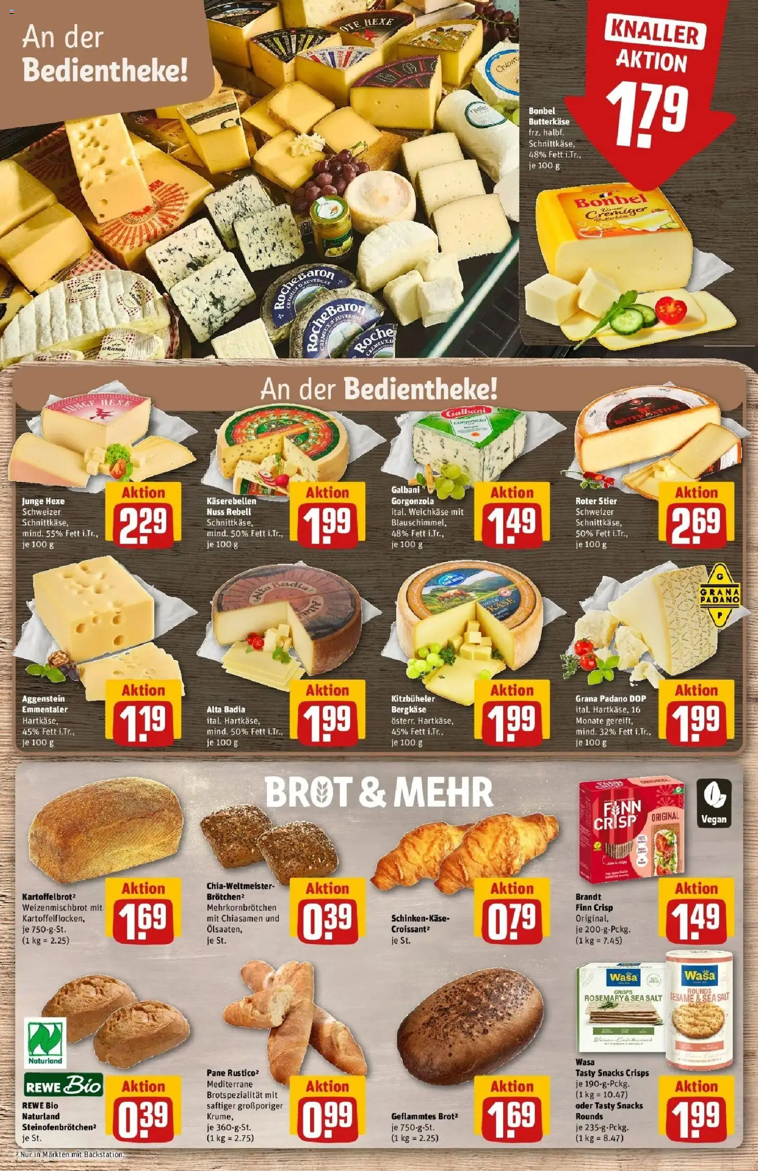 REWE Prospekt ab 12.10.2026 zum Blättern » Angebote | Seite: 9 | Produkte: Grana Padano, Pane, Brot
