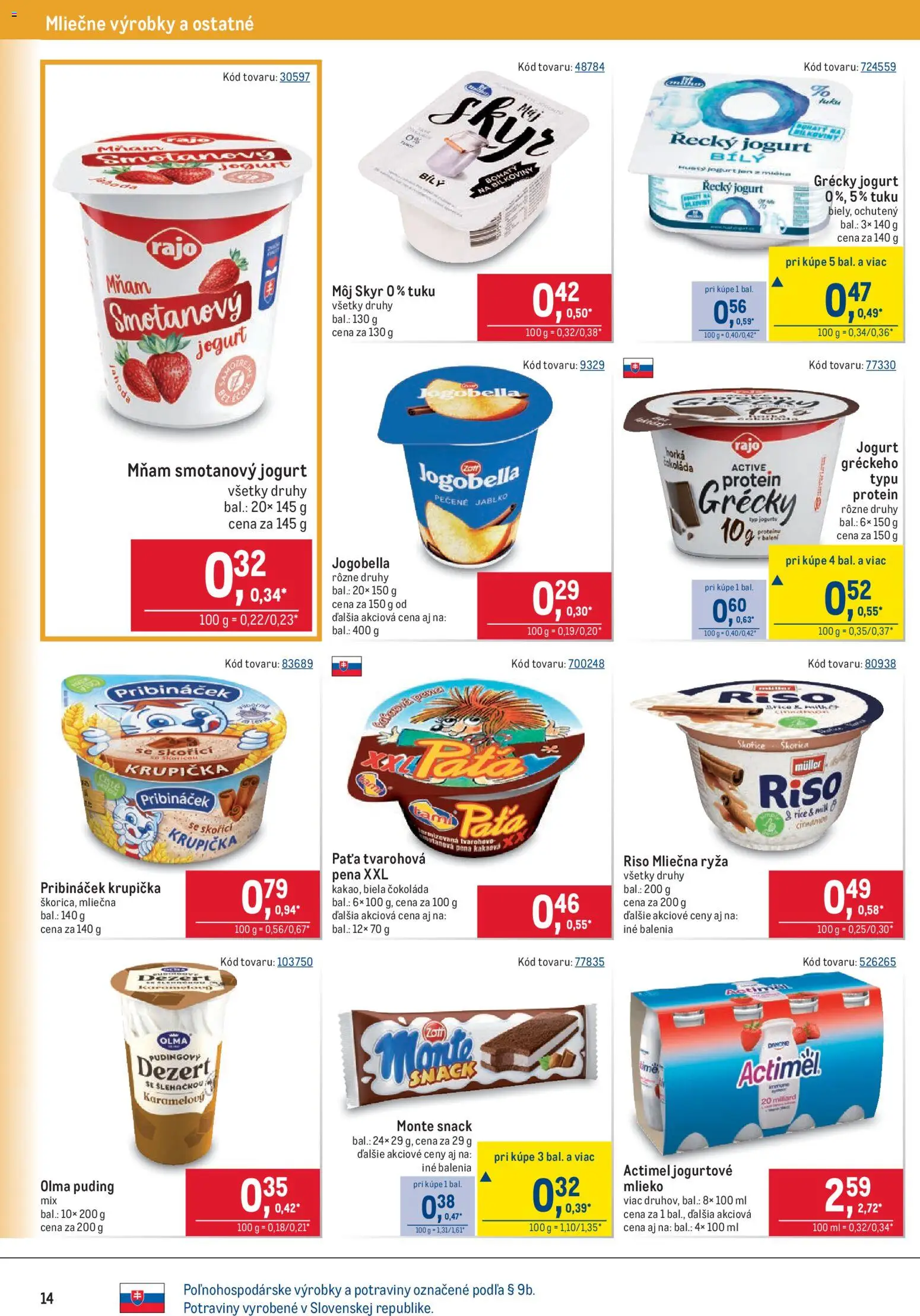 Nové Metro akcie – leták je platný od 29.07.2026 | Strana: 14 | Produkty: Mlieko, Ryža, Protein, Actimel