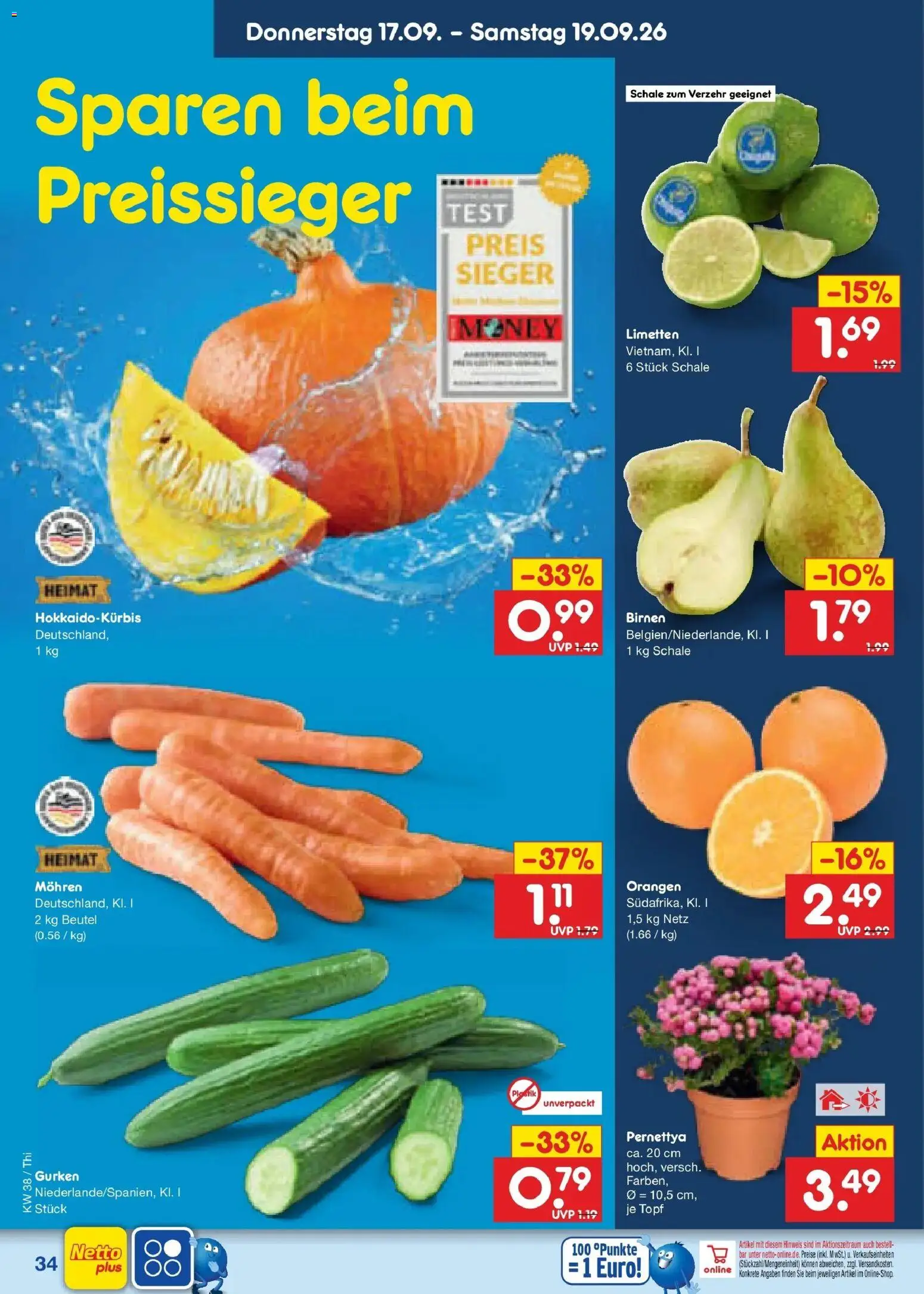 Netto Marken-Discount Prospekt Thiendorf – gültig ab 14.09.2026 | Seite: 48 | Produkte: Limetten, Orangen, Mohren, Gurken