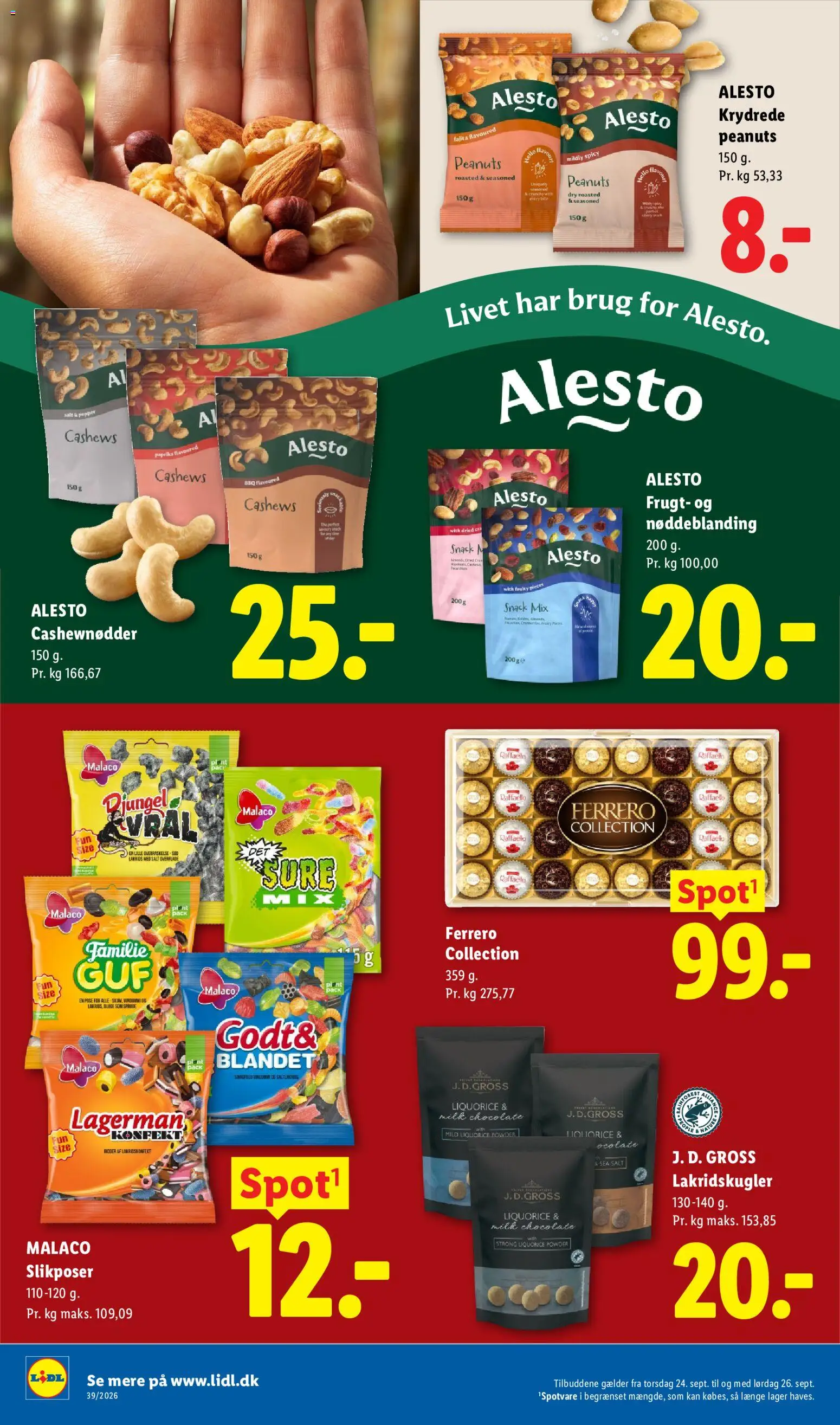 Lidl tilbudsavis – gyldig fra 24/09/2026 | Side: 4 | Produkter: Peanuts, Salt, Cashewnødder, Søm