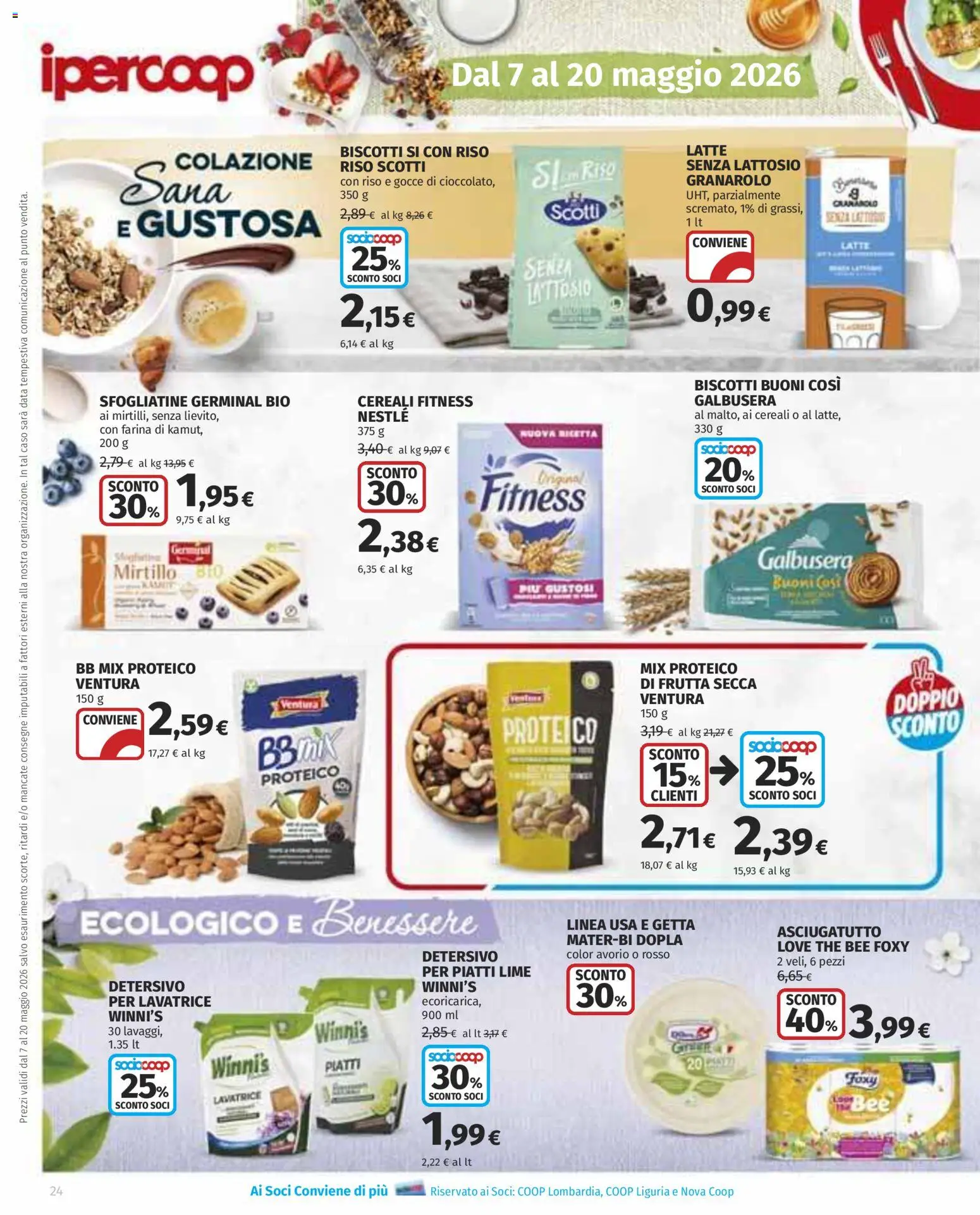 Volantino Ipercoop del 07.05.2026 | Pagina: 24 | Prodotti: Cereali, Biscotti, Lime, The