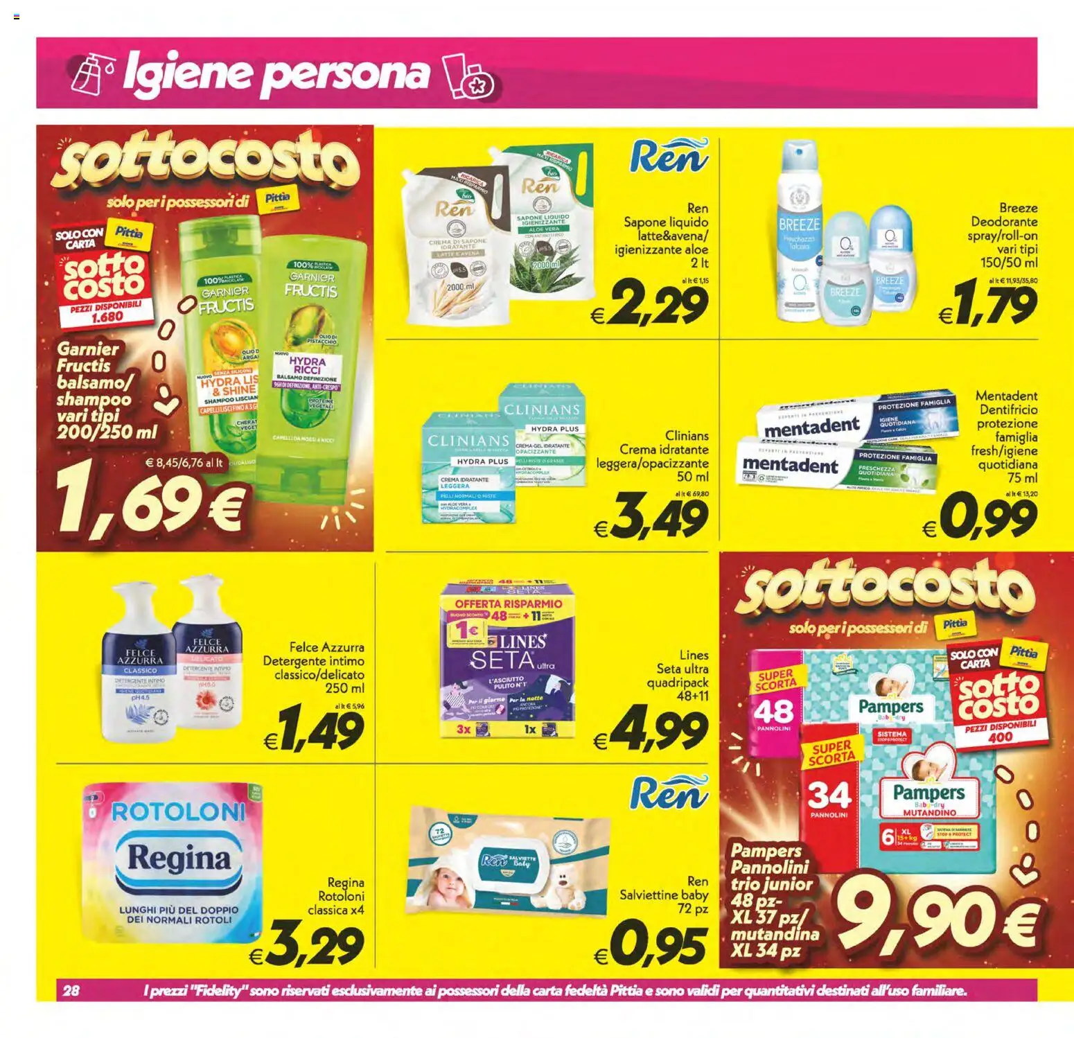 Volantino SuperConveniente del 13/10/2026 | Pagina: 28 | Prodotti: Pannolini, Pistacchio, Dentifricio, Latte