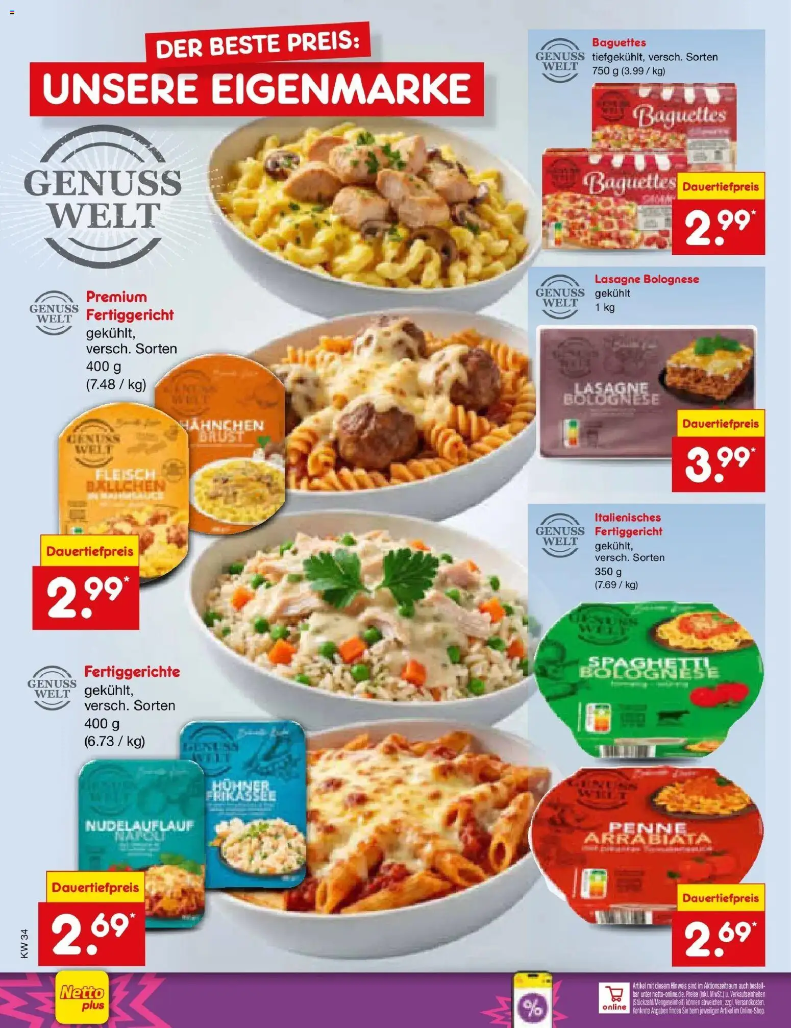 Netto Marken-Discount Prospekt Bad Friedrichshall – gültig ab 17.08.2026 | Seite: 58 | Produkte: Hahnchen, Lasagne, Fertiggerichte, Fleisch
