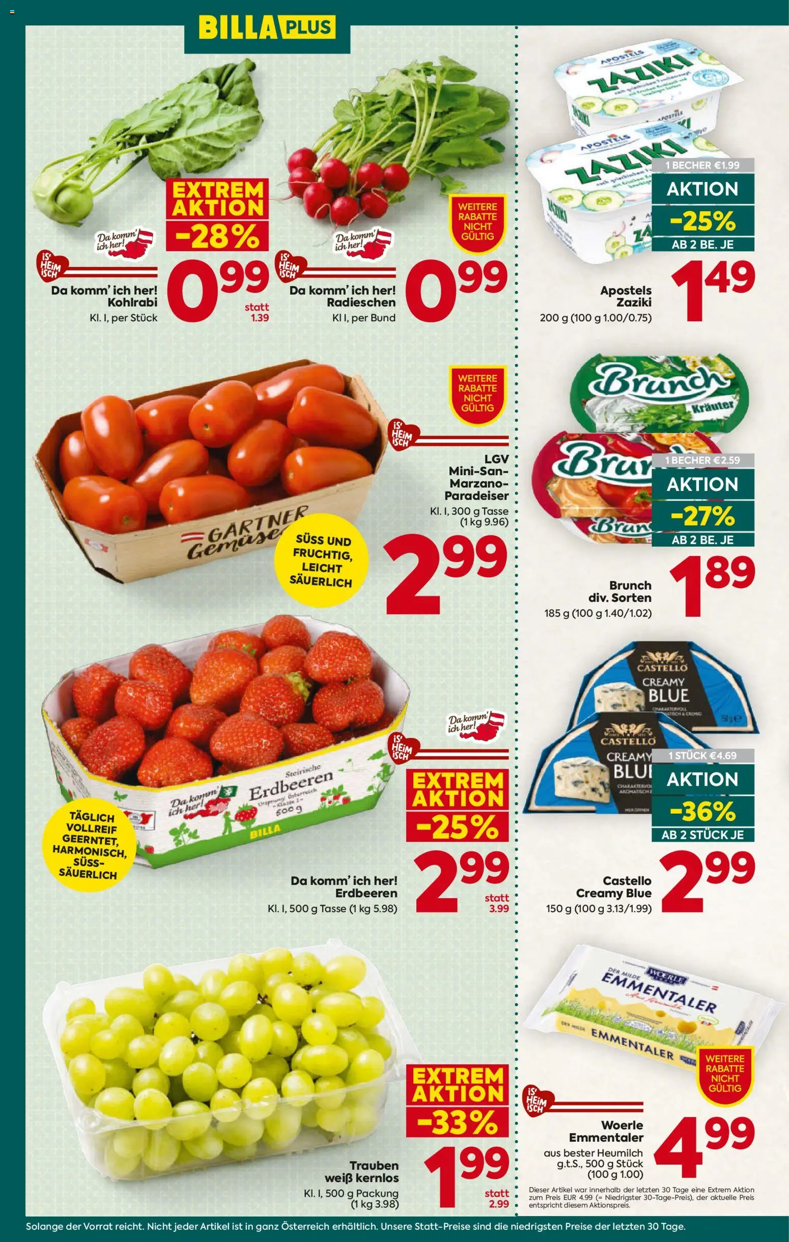 Billa Plus Flugblatt gültig ab 11.06.2026 | Seite: 8 | Produkte: Erdbeeren