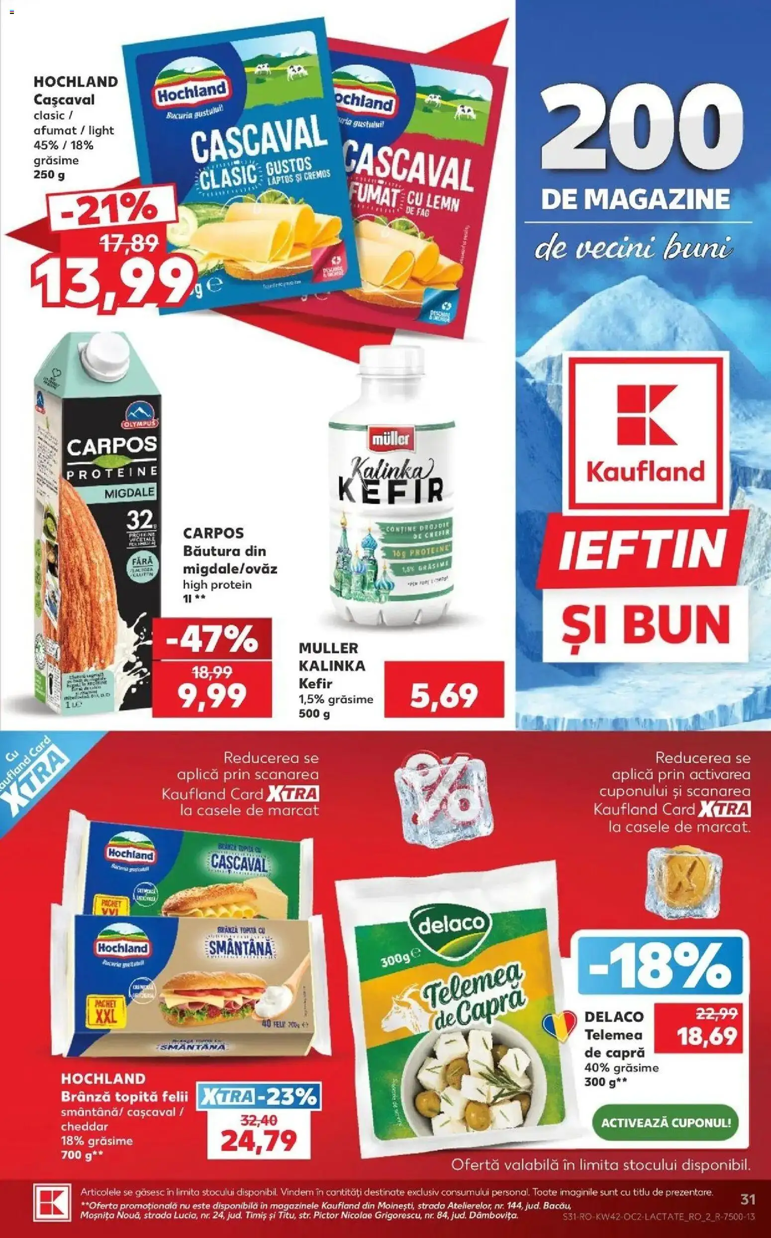 Kaufland Viseu de Sus 14.10.2026 - Revista si Oferta | Pagină: 31 | Produse: Delaco, Aplică, Cașcaval, Kefir