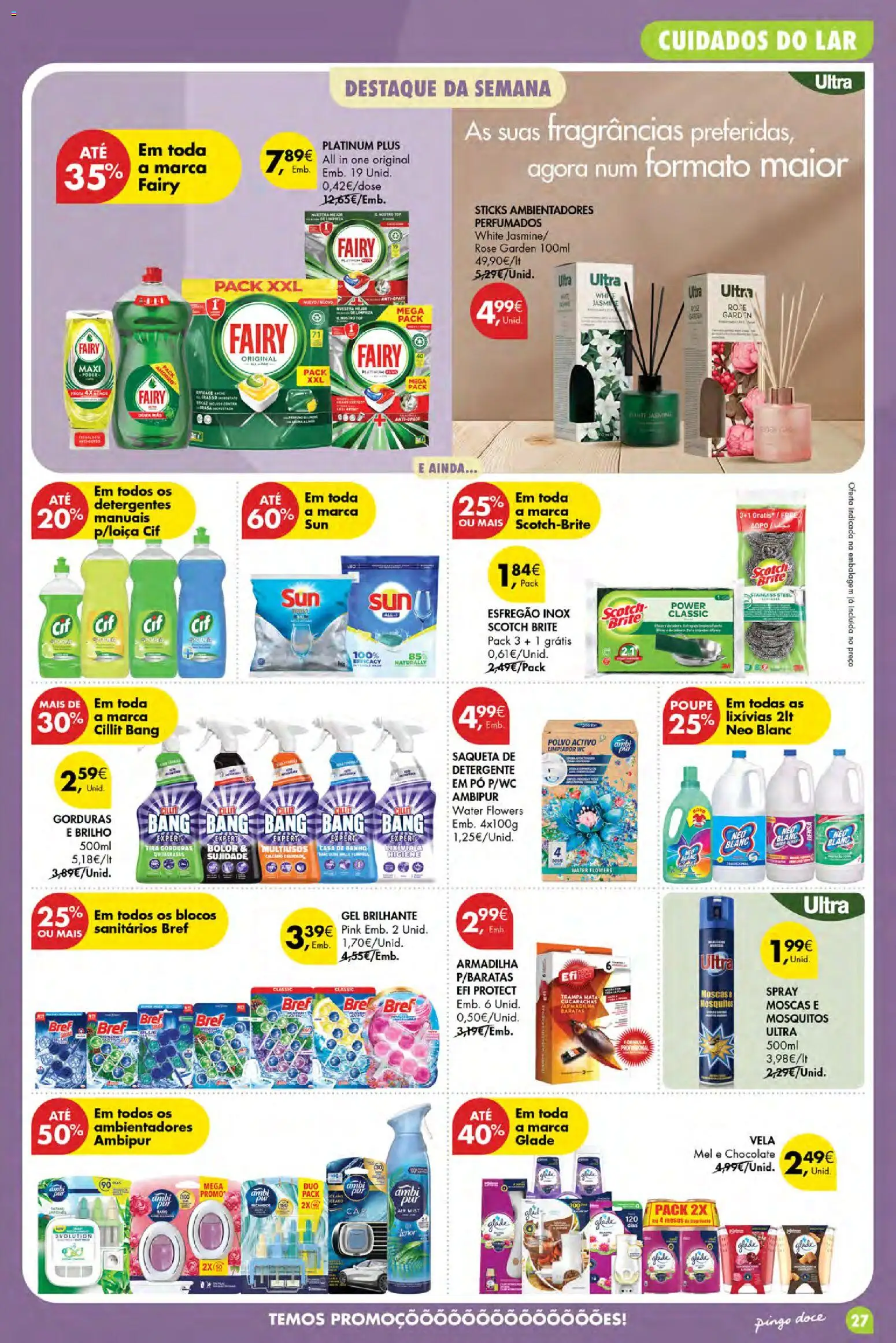 Pingo Doce folheto Poupe Esta Semana Açores │ válido de 15/10/2026 | Página: 27 | Produtos: Esfregão, Bolo, Pó, Banho