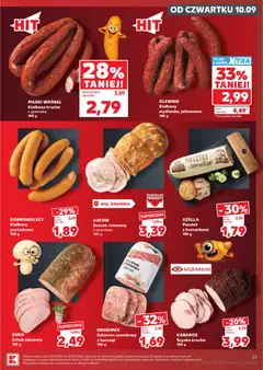 Pogląd oferty "DOBROWOLSCY, Kiełbasa, parówkowa, 100 g, Kiełbasa parówkowa" - ważna od 10.09.2026 | Strona: 25 | Produkty: Schab, Szynka, Boczek, Schab pieczony