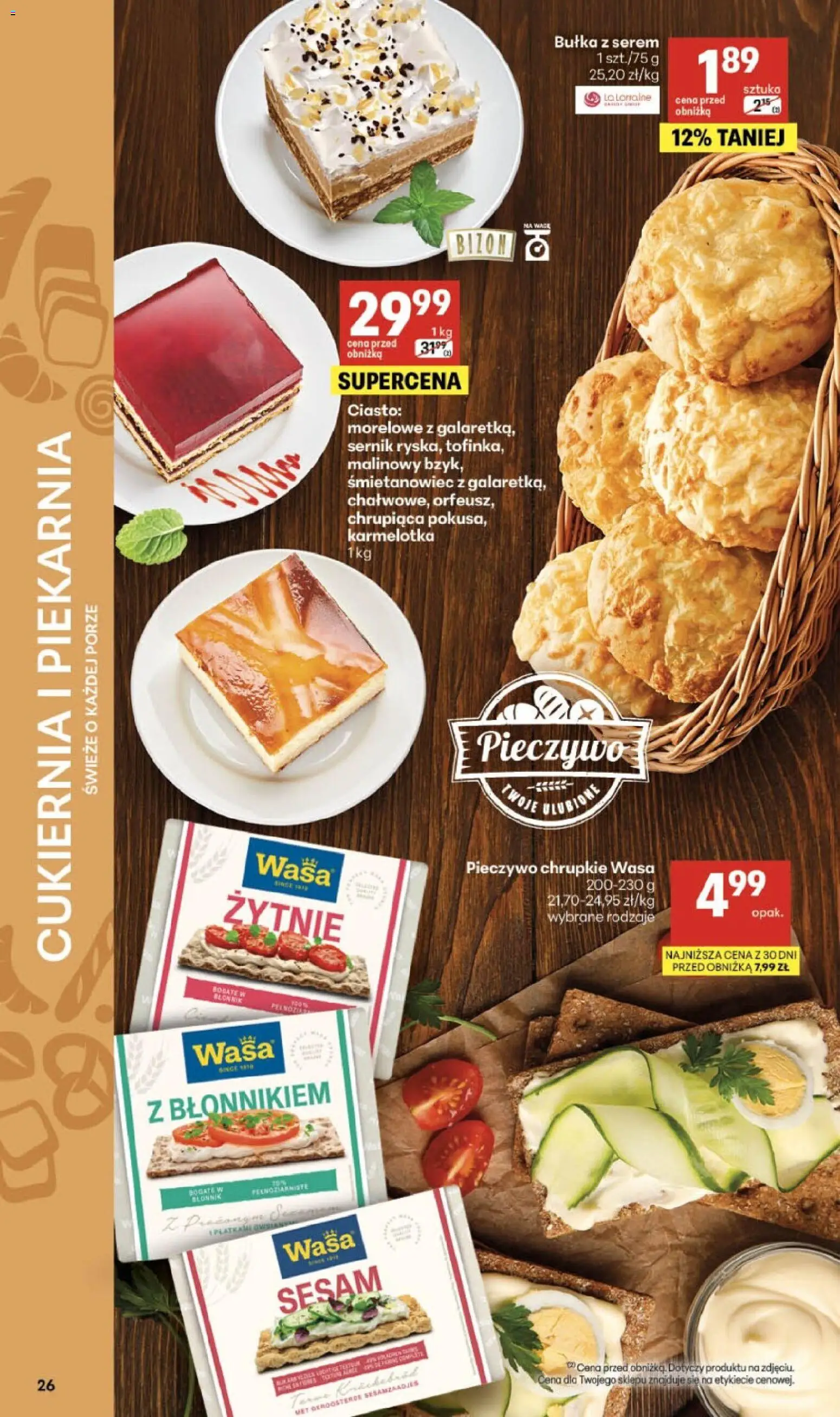 Delikatesy Centrum gazetka od 06.08.2026 | Strona: 26 | Produkty: Pieczywo, Pieczywo chrupkie, Ciasto, Bułka