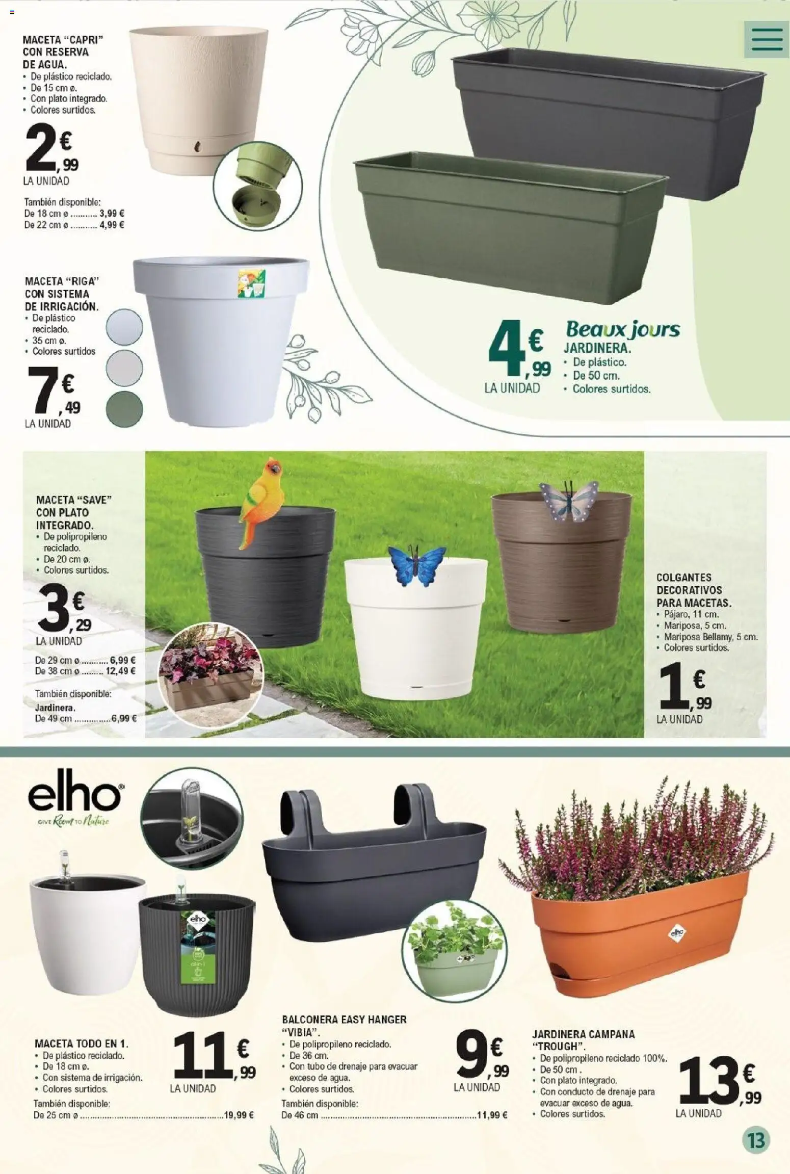 E.Leclerc folleto │ válido desde el 13.03.2026 | Página: 13 | Productos: Jardinera, Maceta