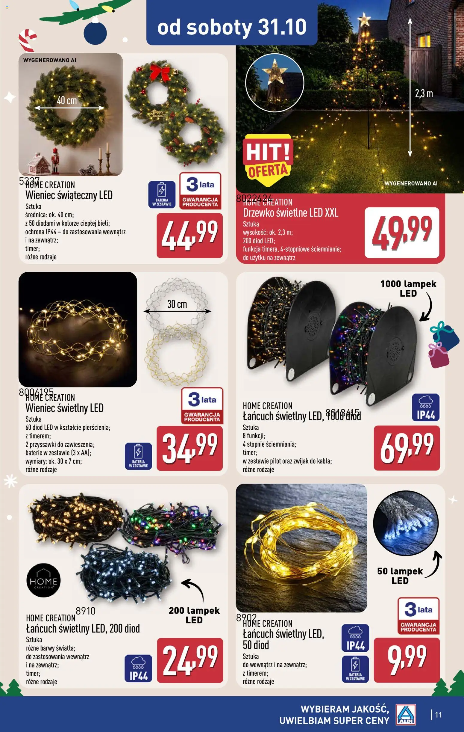 Aldi gazetka - Artykuły przemysłowe i tekstylia od 28.10.2026 | Strona: 11 | Produkty: Wieniec, Baterie, Bateria