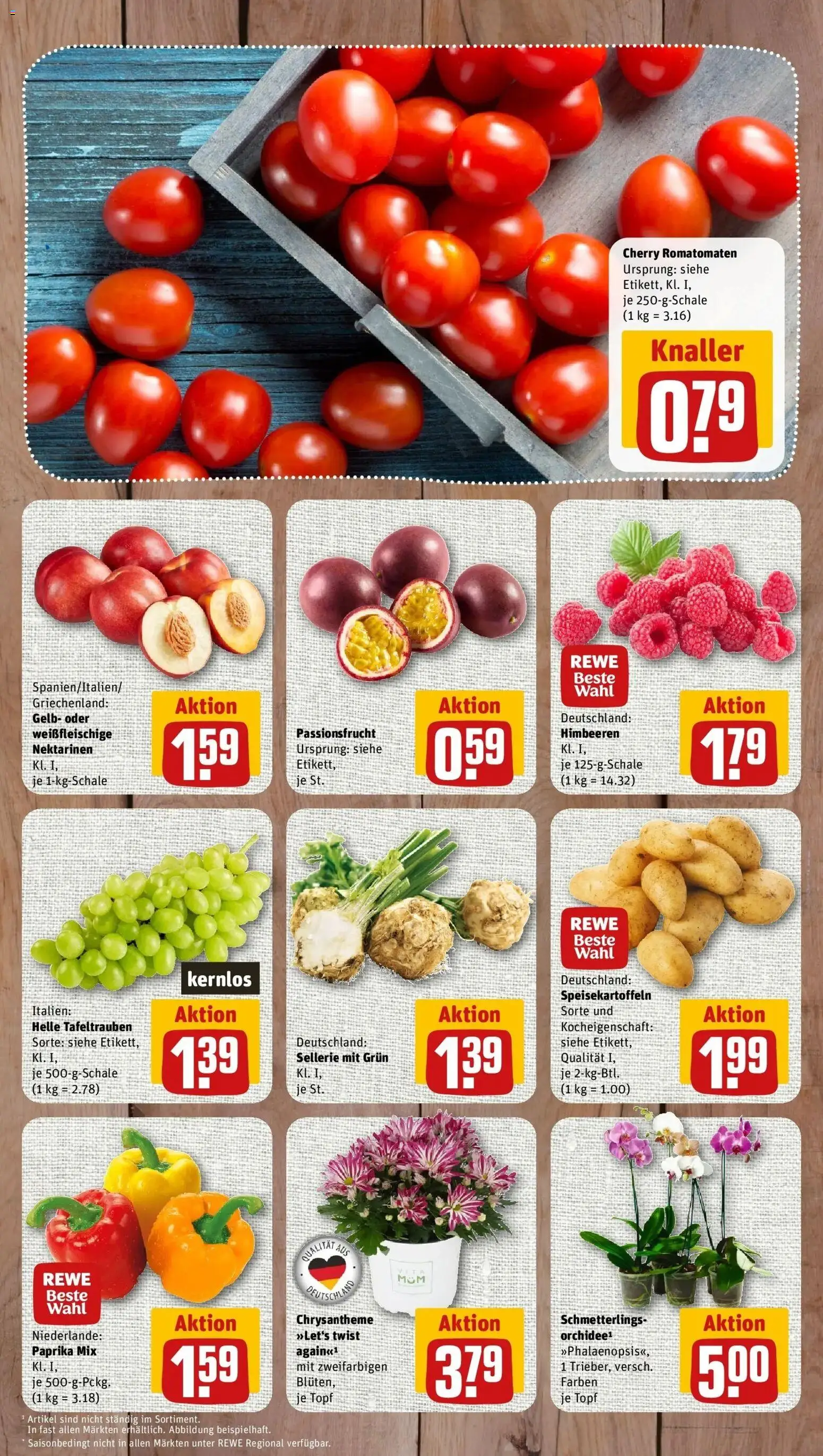 REWE Prospekt ab 10.08.2026 zum Blättern » Angebote | Seite: 3 | Produkte: Himbeeren, Nektarinen, Paprika