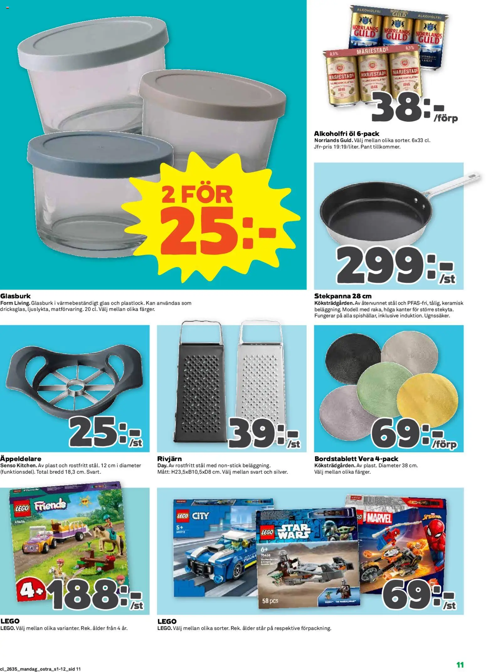 Coop reklamblad aktuell från 24/08/2026 | Sida: 11 | Produkter: LEGO Friends, Rivjärn, Alkoholfri öl, Öl