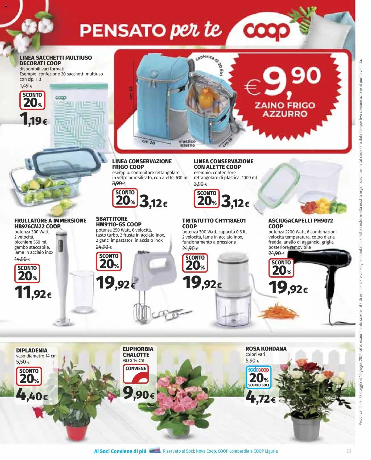 Volantino COOP del 28.05.2026 | Pagina: 23 | Prodotti: Frullatore, Zaino, Contenitore, Griglia