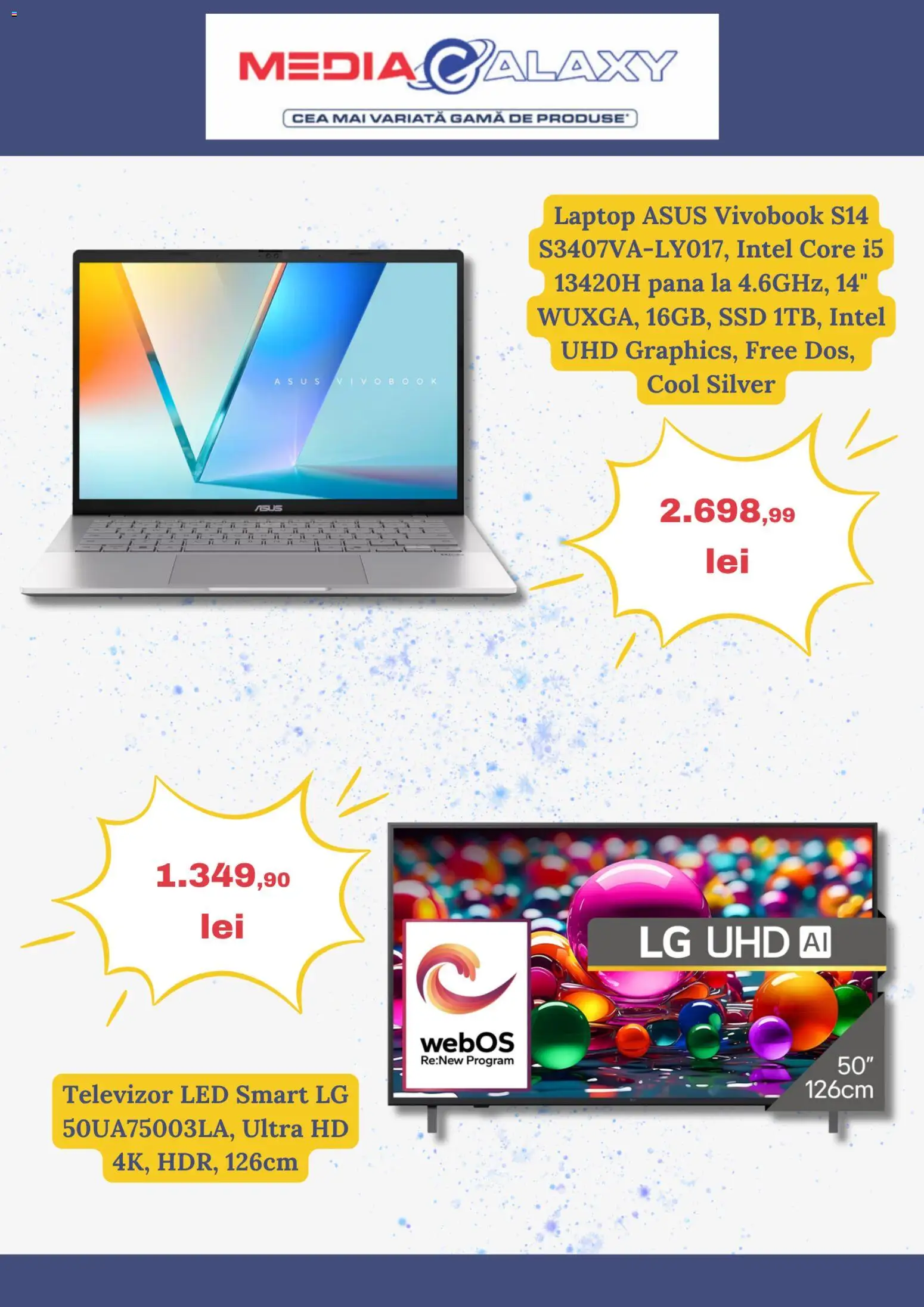 Noul catalog Media Galaxy – valabil de la 28.05.2026 | Pagină: 3 | Produse: Laptop, Vestiyer, Televizor, Babak
