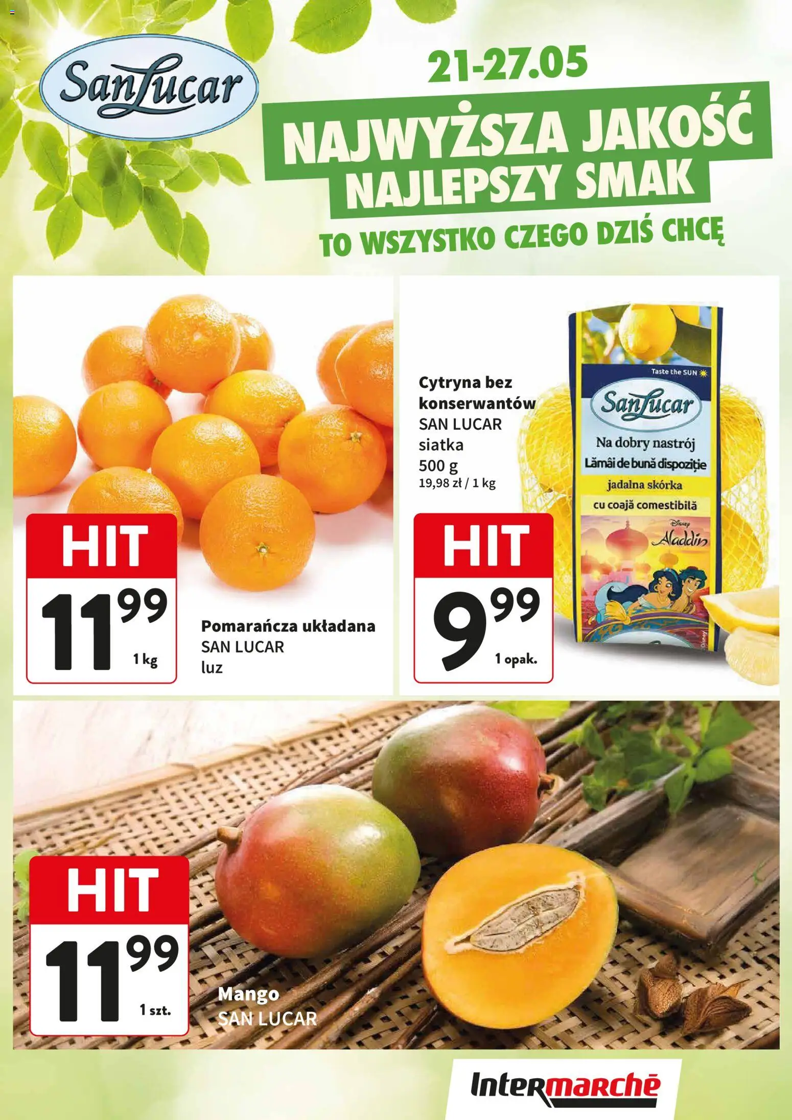 Intermarche gazetka - Świeży Hit od 21.06.2026 | Strona: 1 | Produkty: Cytryna, Mango, Siatka