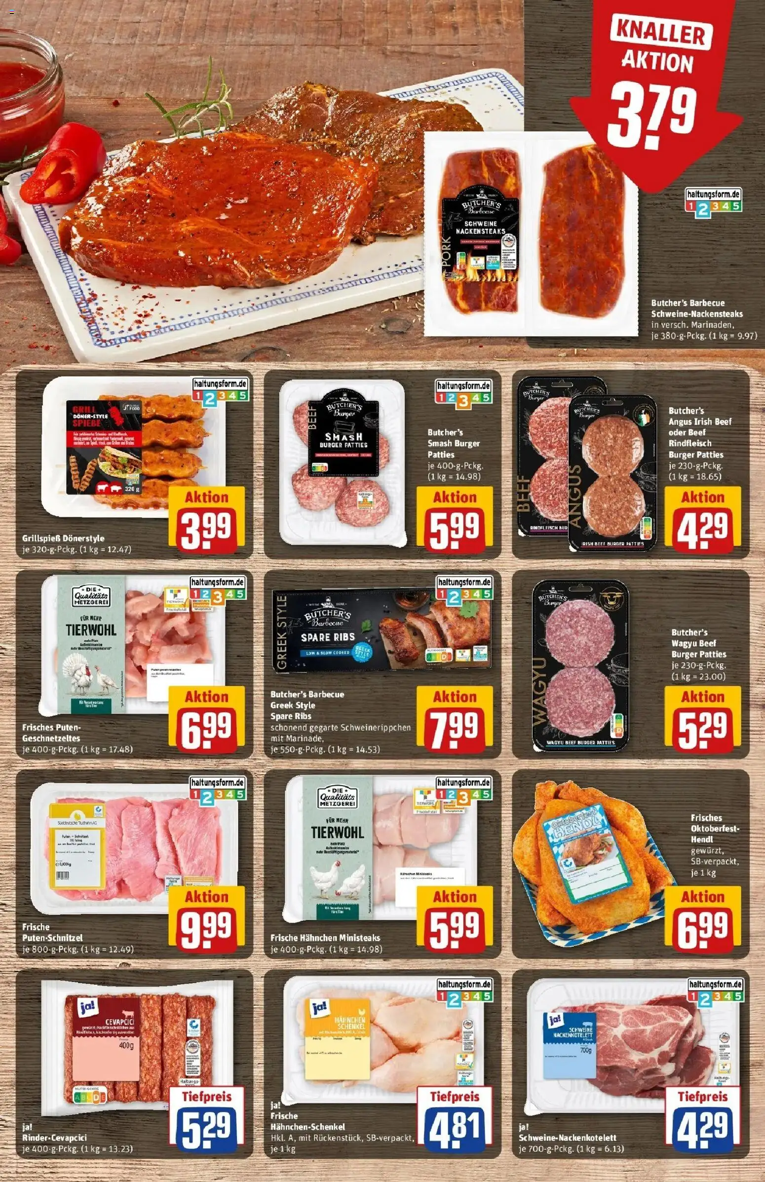 REWE Prospekt ab 21.09.2026 zum Blättern » Angebote | Seite: 15 | Produkte: Hahnchen, Hahnchenschenkel, Spare ribs, Burger