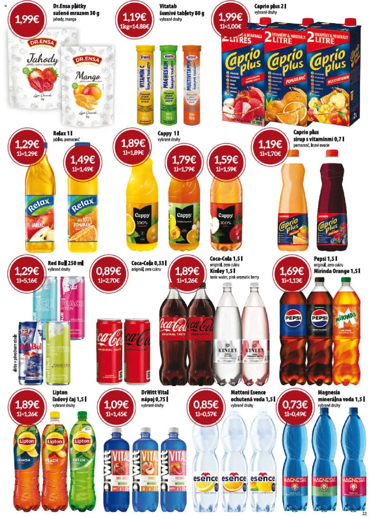 Nové CBA Verex akcie – leták je platný od 01.10.2026 | Strana: 22 | Produkty: Tablet, Sirup, Mattoni, Ovocie