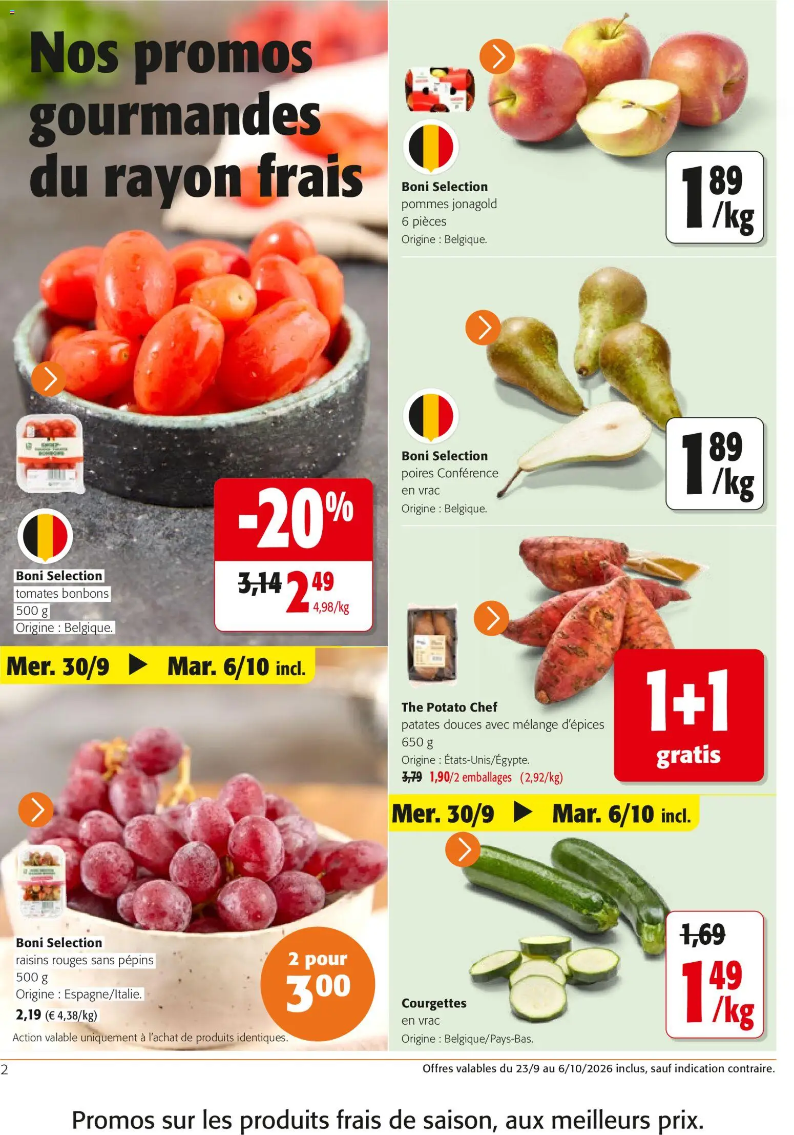 {H1} | Page: 2 | Produits: Patates douces, Pommes, Thé, Poires