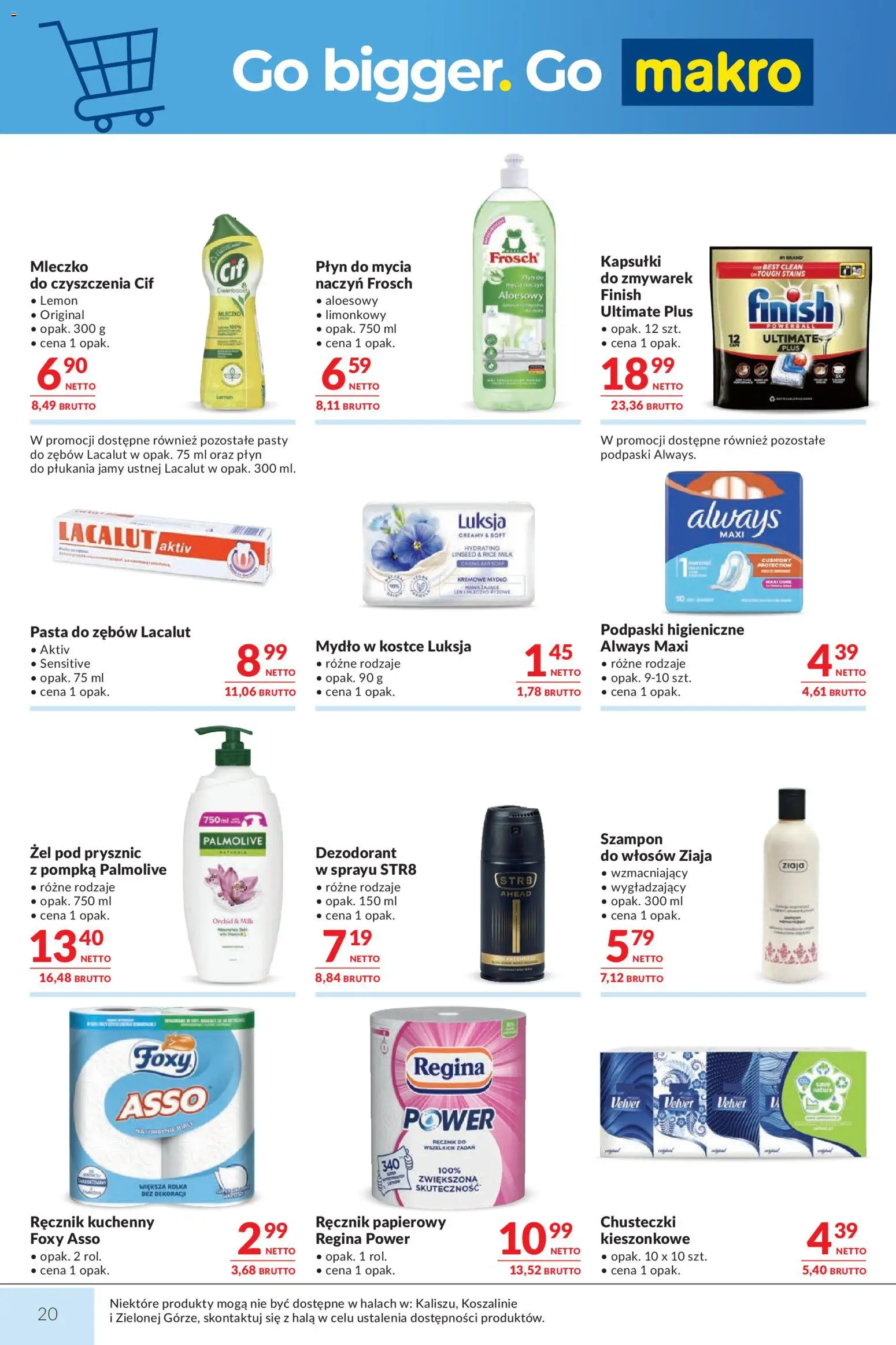 Makro gazetka od 15.09.2026 | Strona: 20 | Produkty: Podpaski, Szampon, Mydło, Ręcznik papierowy