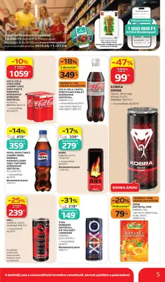 Auchan Szúrkolj velünk - amely érvényes a következő dátumtól: 11.06.2026 | Oldal: 5 | Termékek: Pepsi, Alma, Narancs, Tea