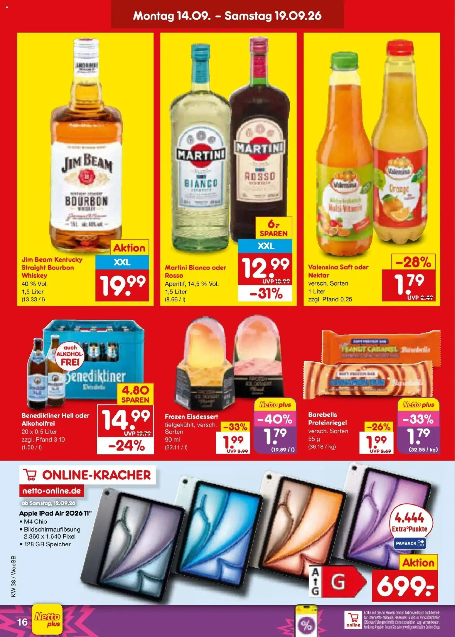 Netto Marken-Discount Prospekt Leonberg – gültig ab 14.09.2026 | Seite: 24 | Produkte: Jim beam, Benediktiner hell, Alkohol, Bourbon