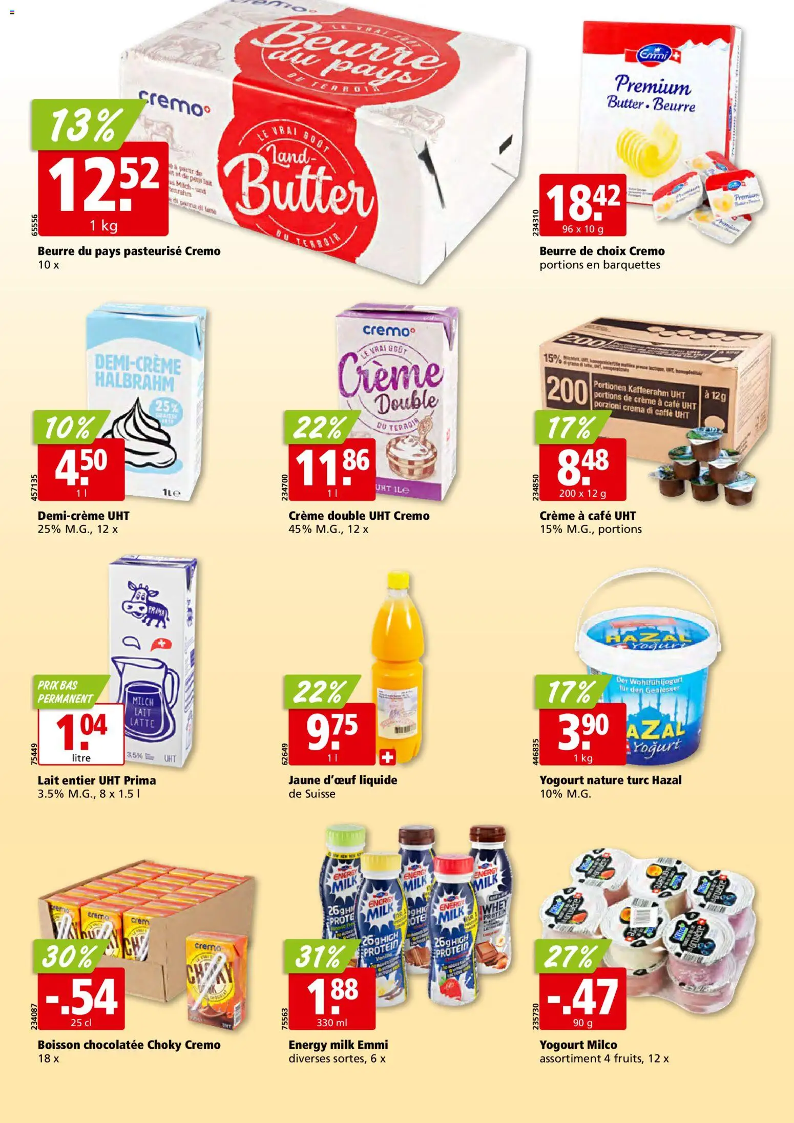 Aligro aktionen Chavannes, Matran, Genève, Sion – gültig ab 15.06.2026 | Seite: 14 | Produkte: Milch, Butter, Creme