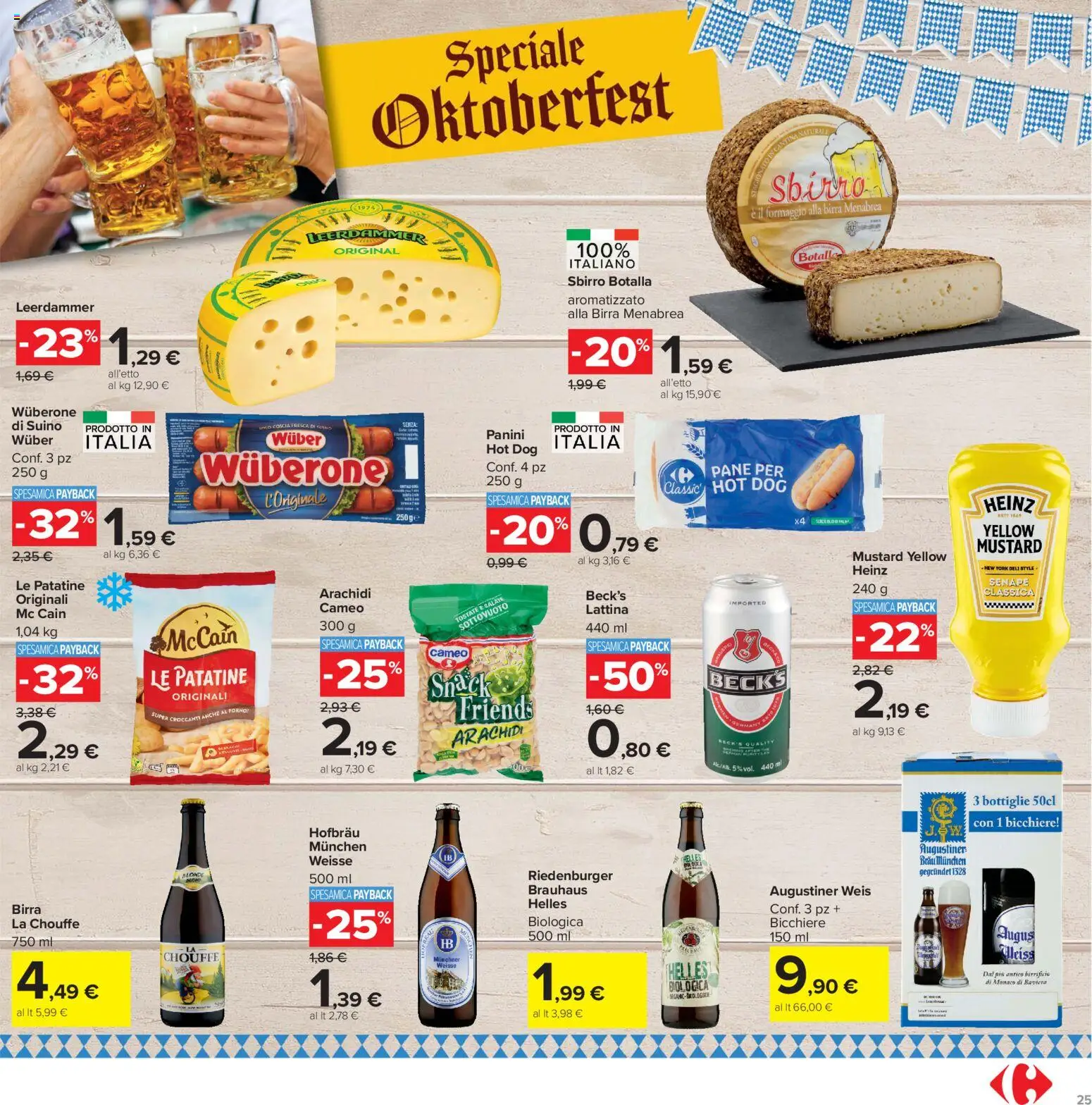 Volantino Carrefour del 29/09/2026 | Pagina: 25 | Prodotti: Pane, Birra, Patatine, Arachidi