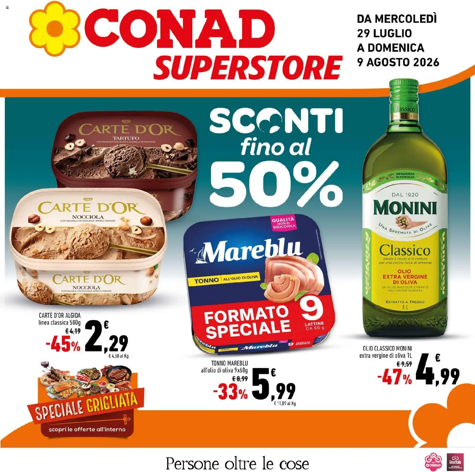 Volantino Conad del 29/07/2026 | Pagina: 1 | Prodotti: Tartufo, Olio, Olive, Tonno