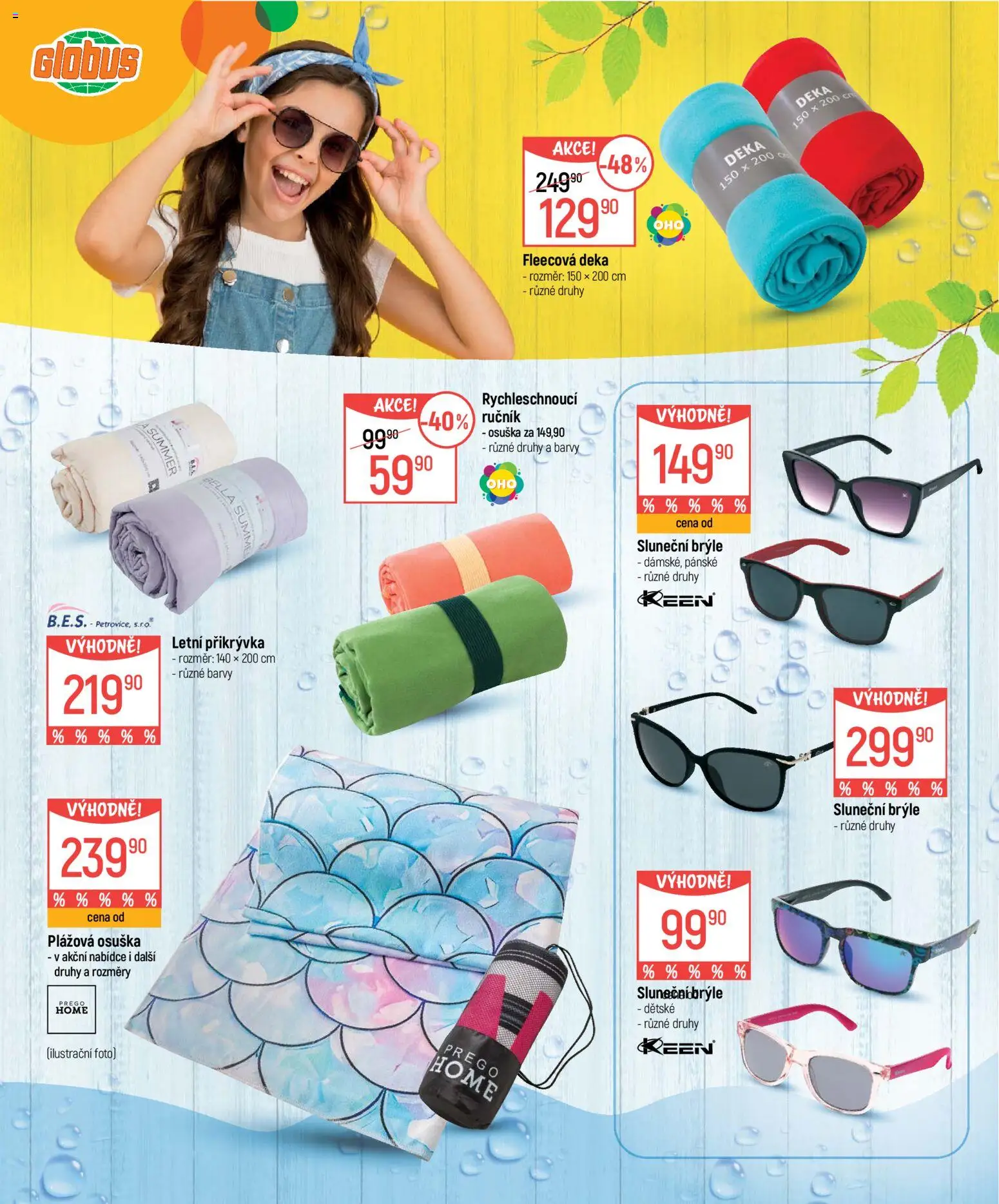 Globus leták - Praha-Štěrboholy od 03.06.2026 | Strana: 4 | Produkty: Plážová osuška, Deka, Přikrývka, Sluneční brýle