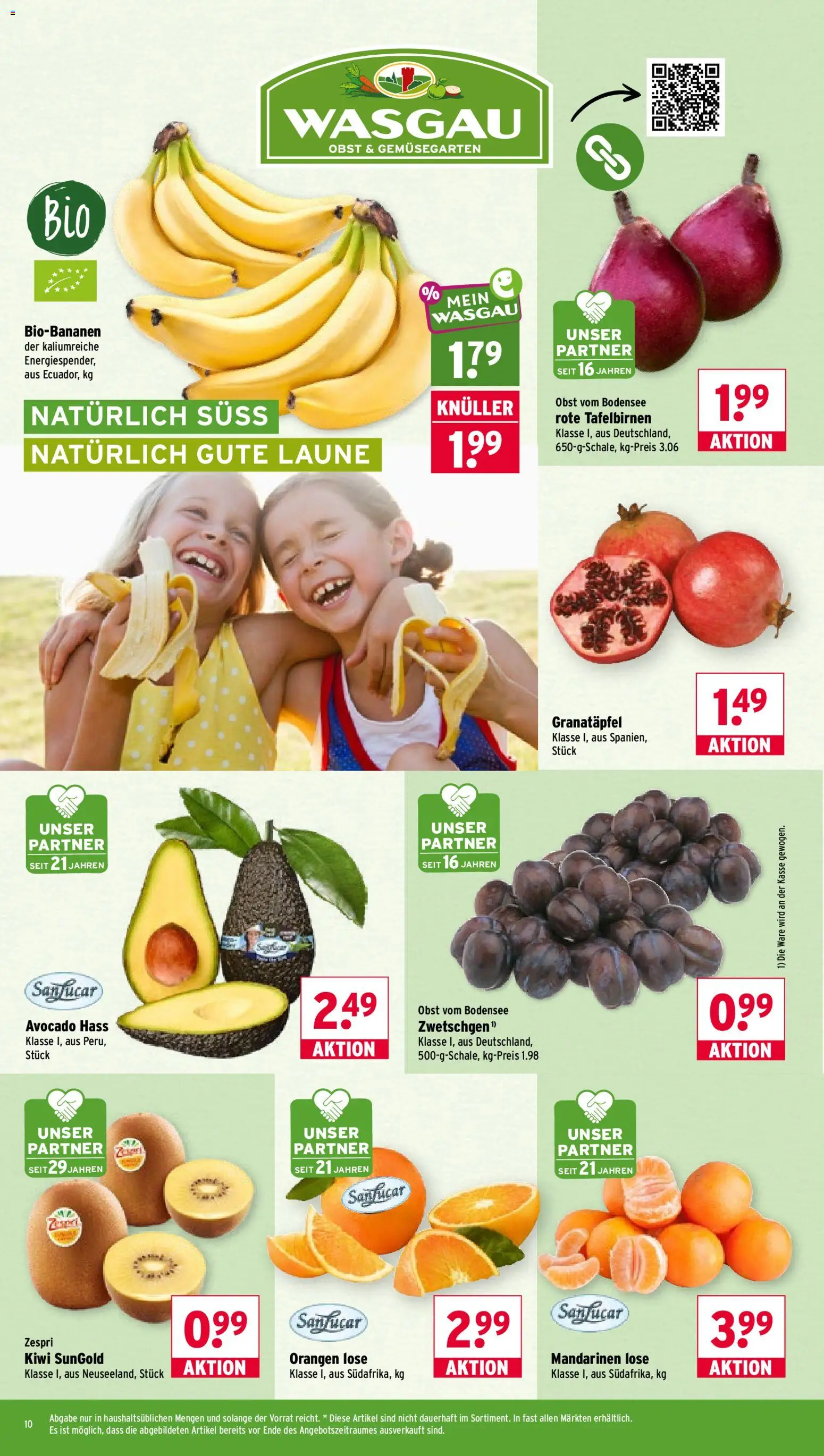 Wasgau Prospekt – gültig ab 21.09.2026 | Seite: 10 | Produkte: Granatapfel, Mandarinen, Avocado, Obst
