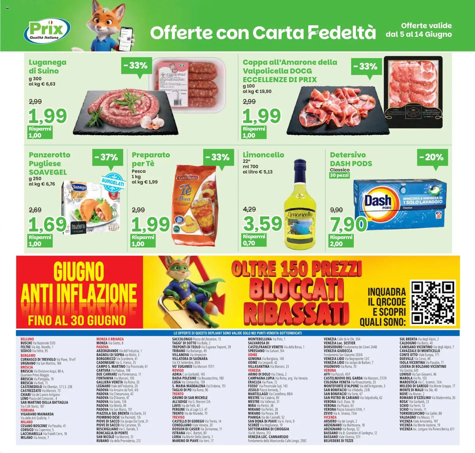 Volantino Prix del 05.06.2026 | Pagina: 23 | Prodotti: Tè, Panzerotto, Suino, Pesca