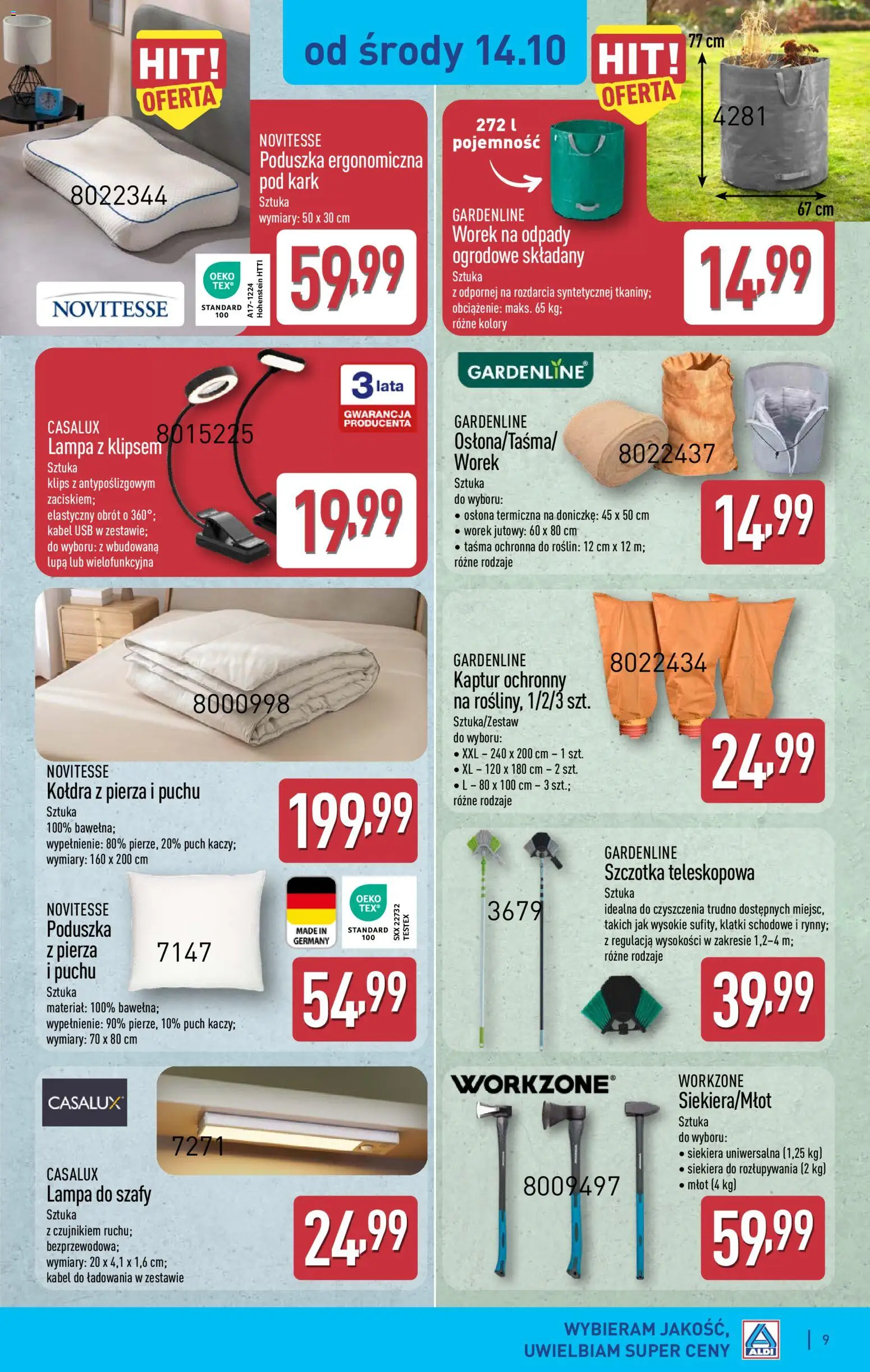 Aldi gazetka - Artykuły przemysłowe i tekstylia od 14.10.2026 | Strona: 9