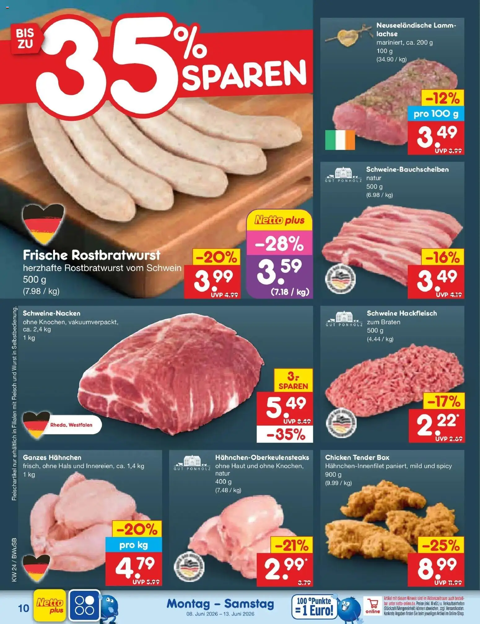 Netto Marken-Discount Prospekt Stemwede-Dielingen – gültig ab 08.06.2026 | Seite: 16 | Produkte: Box, Schweinenacken, Fleisch, Hackfleisch