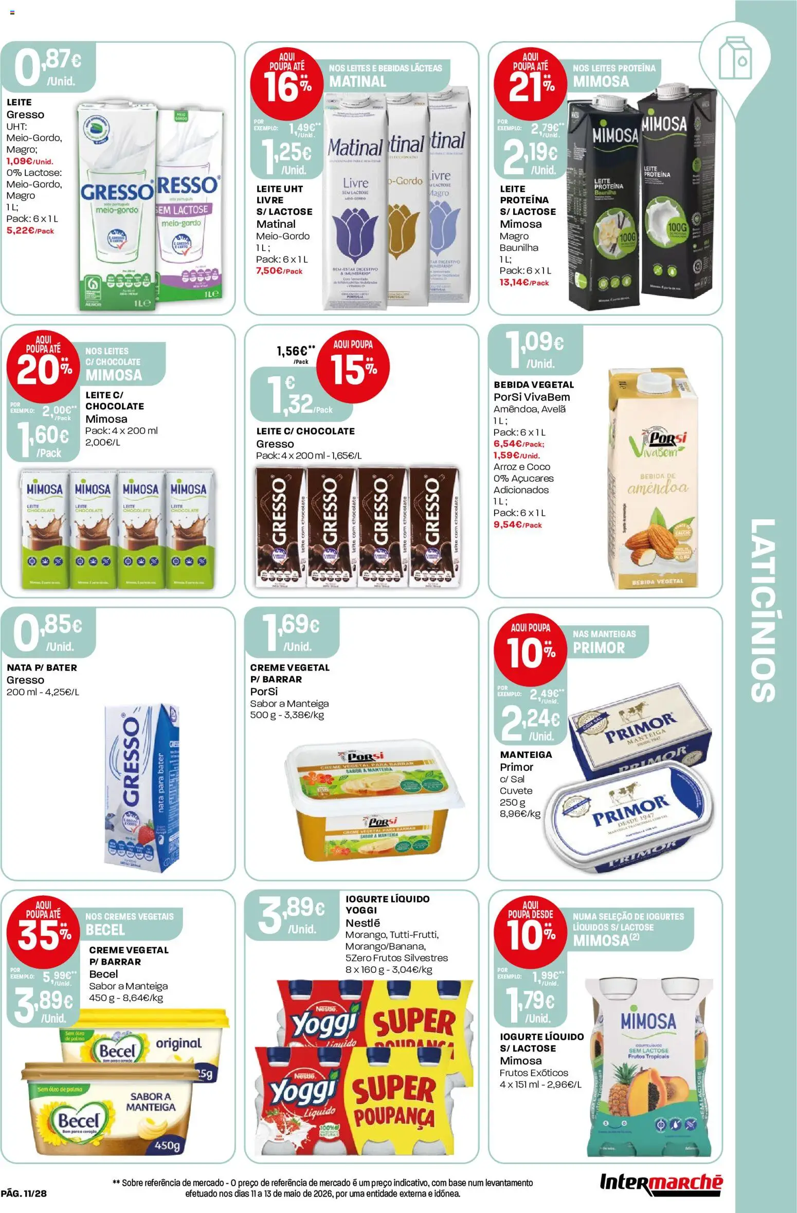 Intermarché Folheto Contact │ válido de 11.06.2026 | Página: 11 | Produtos: Iogurtes, Base, Sal, Leite