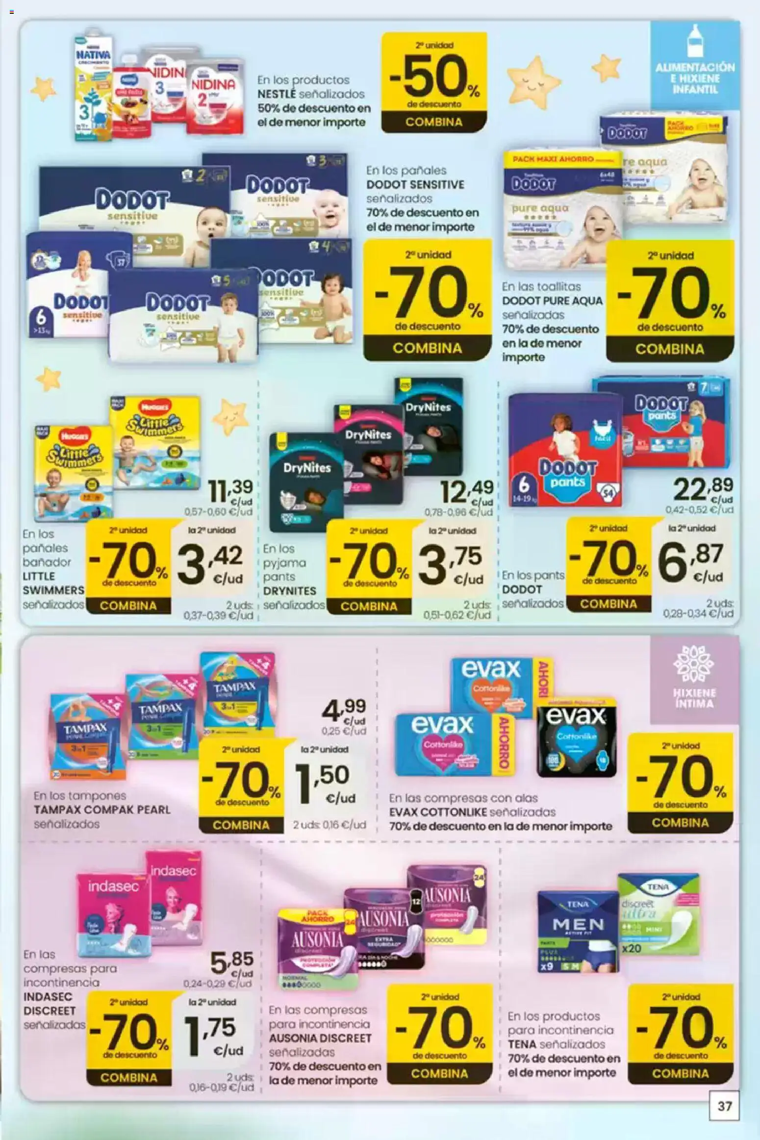Eroski É bo que sexa de aquí │ válido desde el 30/07/2026 | Página: 37 | Productos: Compresas con alas, Tampones, Γλυφιτζούρι
