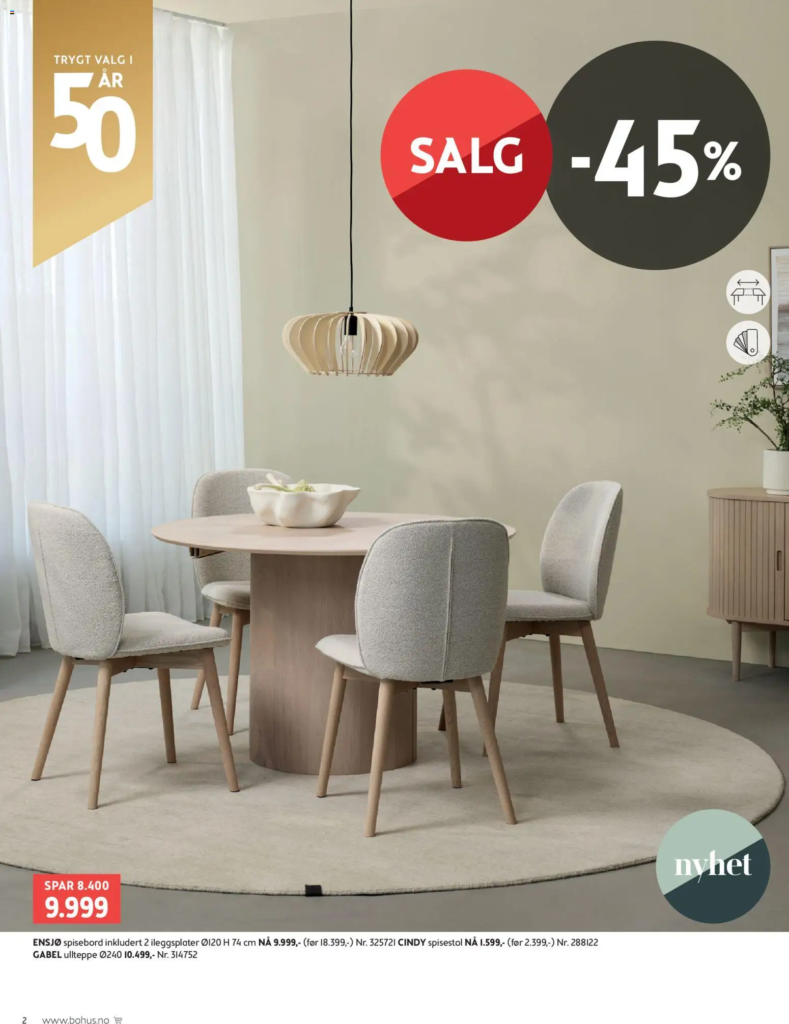 {H1} | Side: 2 | Produkter: Spisebord, Spisestol