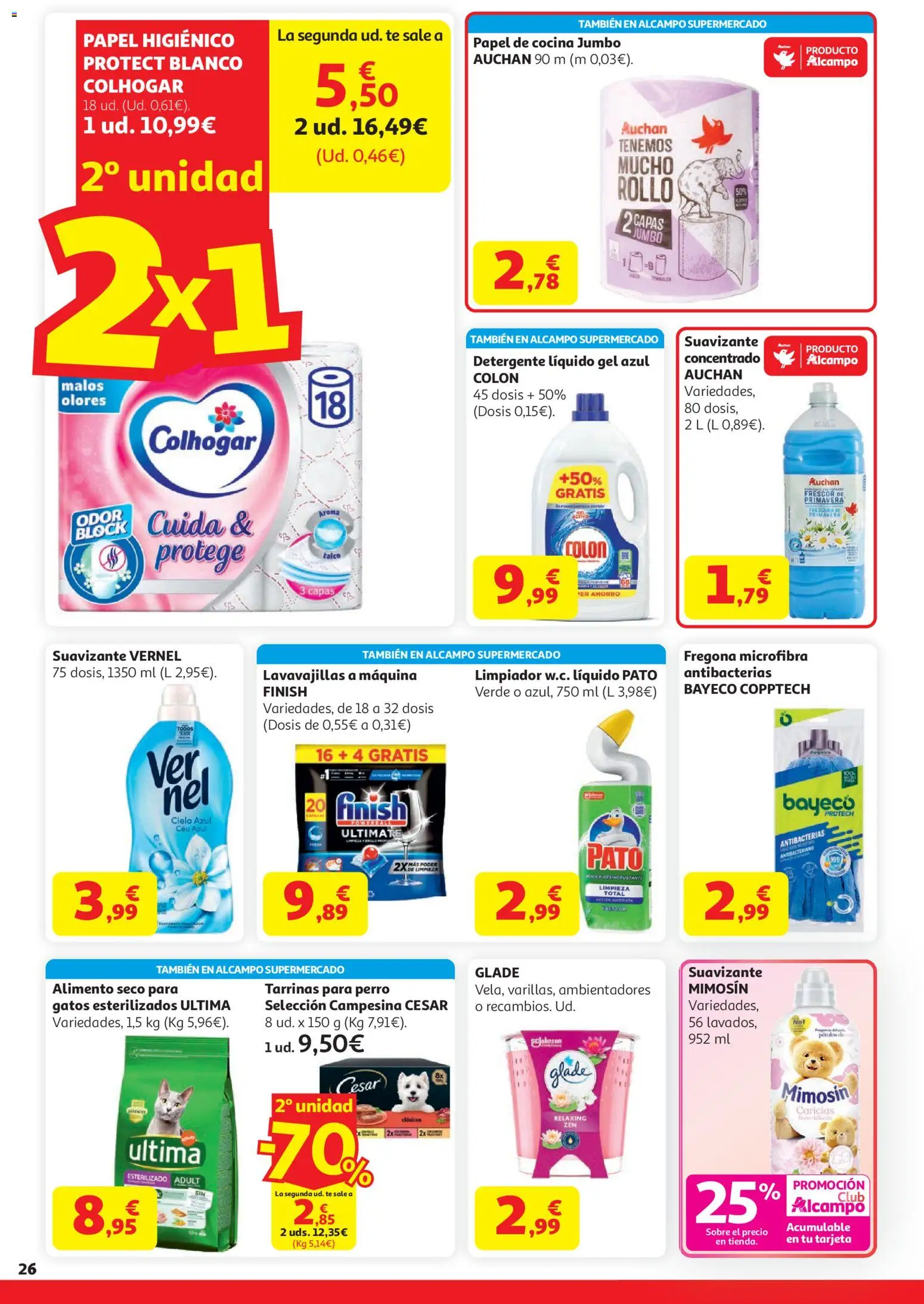 Alcampo  HG Unico Mad │ válido desde el 07.04.2026 | Página: 34 | Productos: Detergente, Papel higienico, Suavizante, Lavavajillas