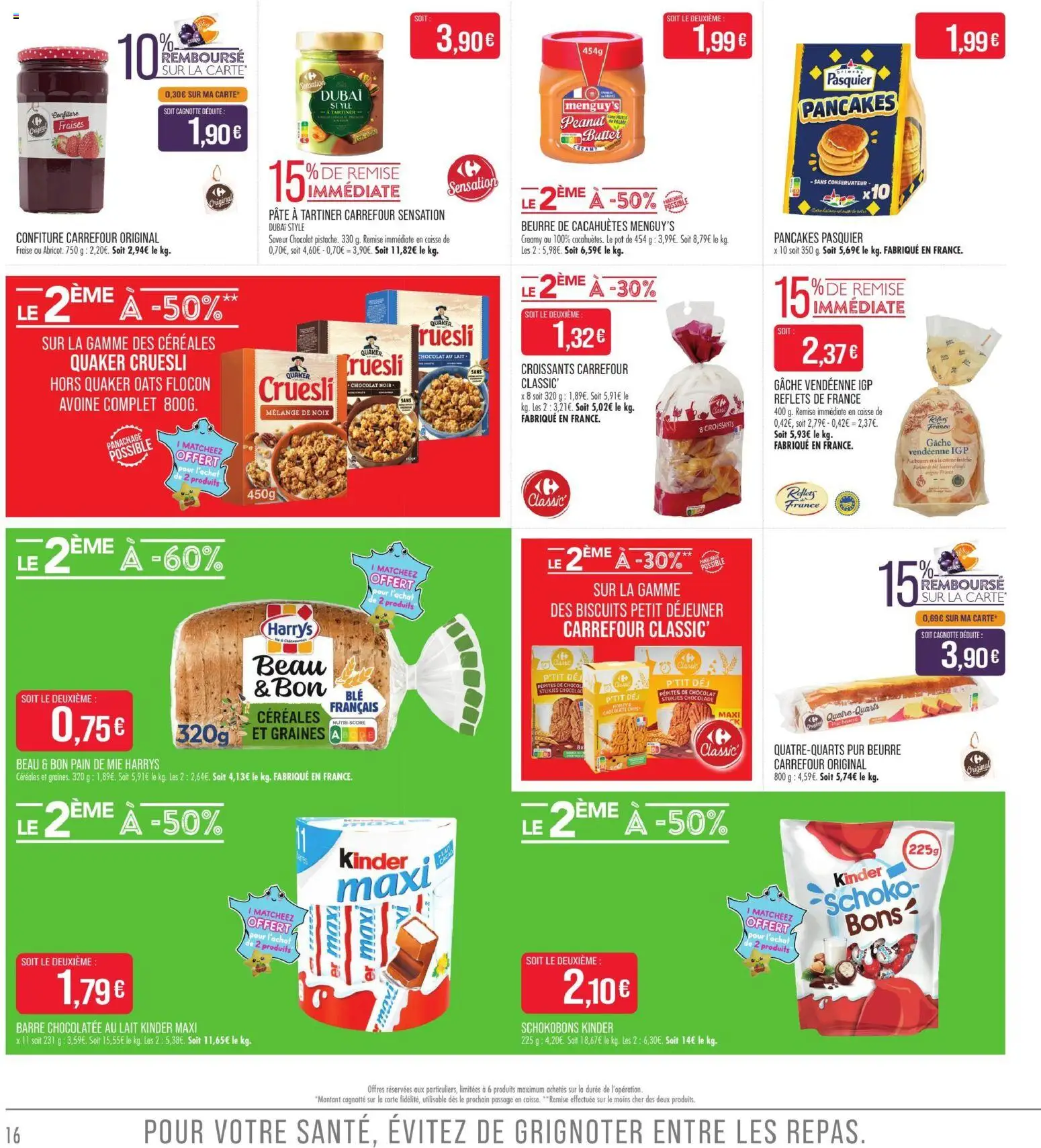 {H1} | Page: 16 | Produits: Pâte à tartiner, Cacahuètes, Chocolat, Crème fraiche