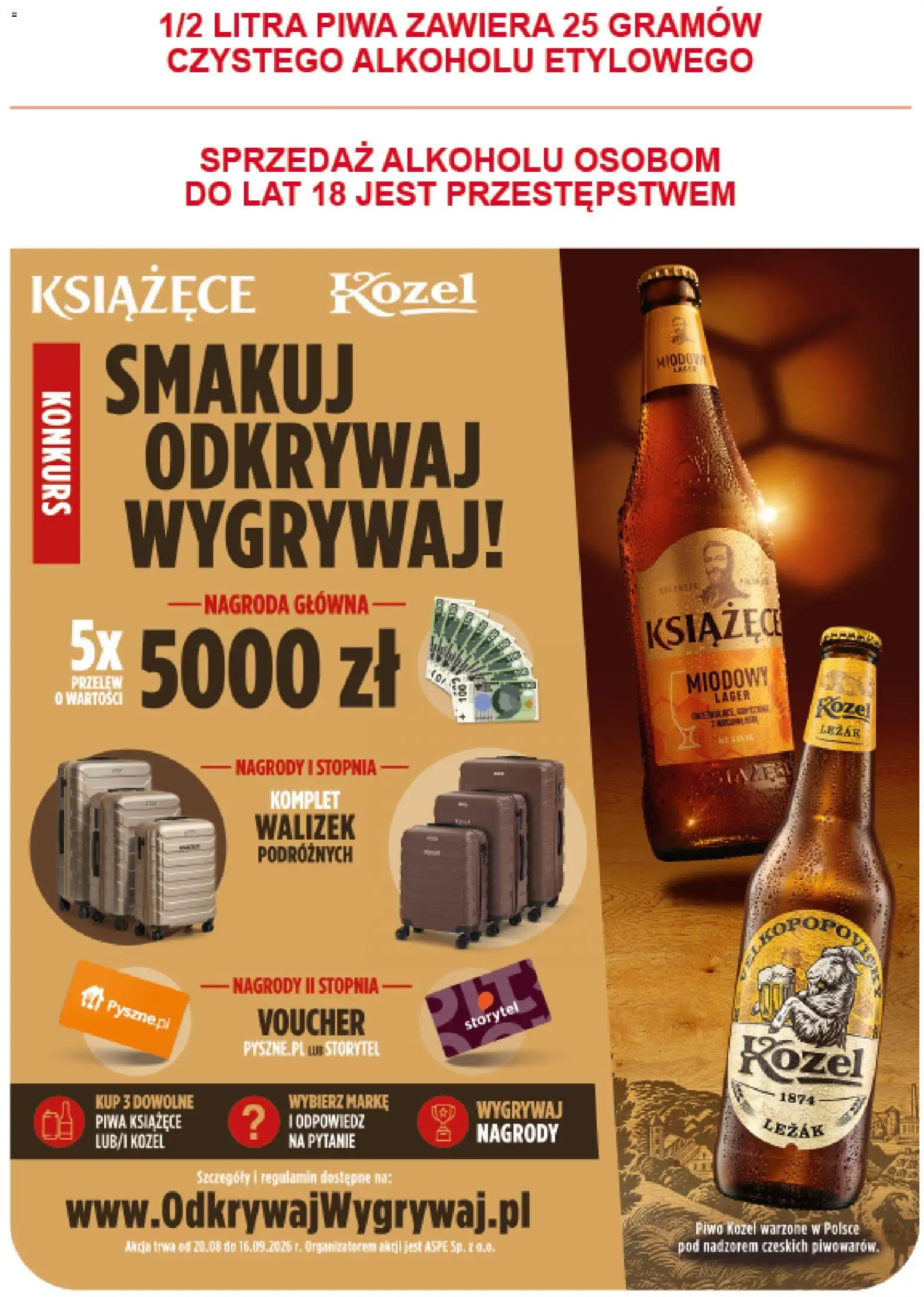 Groszek gazetka - Minimarket od 20.08.2026 | Strona: 19 | Produkty: Leżak, Piwo, Piwo kozel
