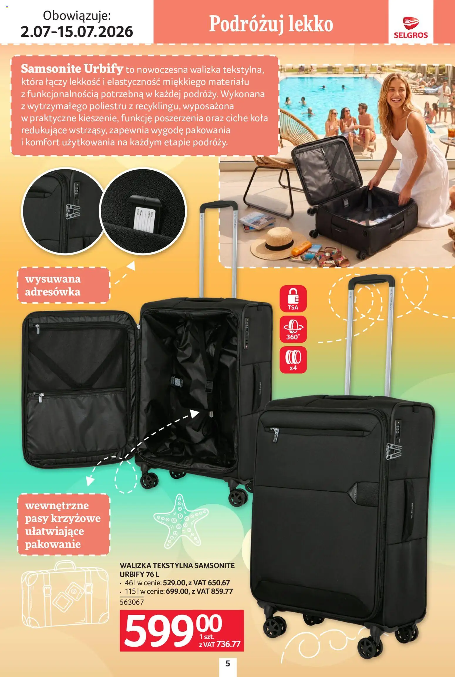 Selgros cash&carry gazetka - Urlop od 02.07.2026 | Strona: 5 | Produkty: Walizka