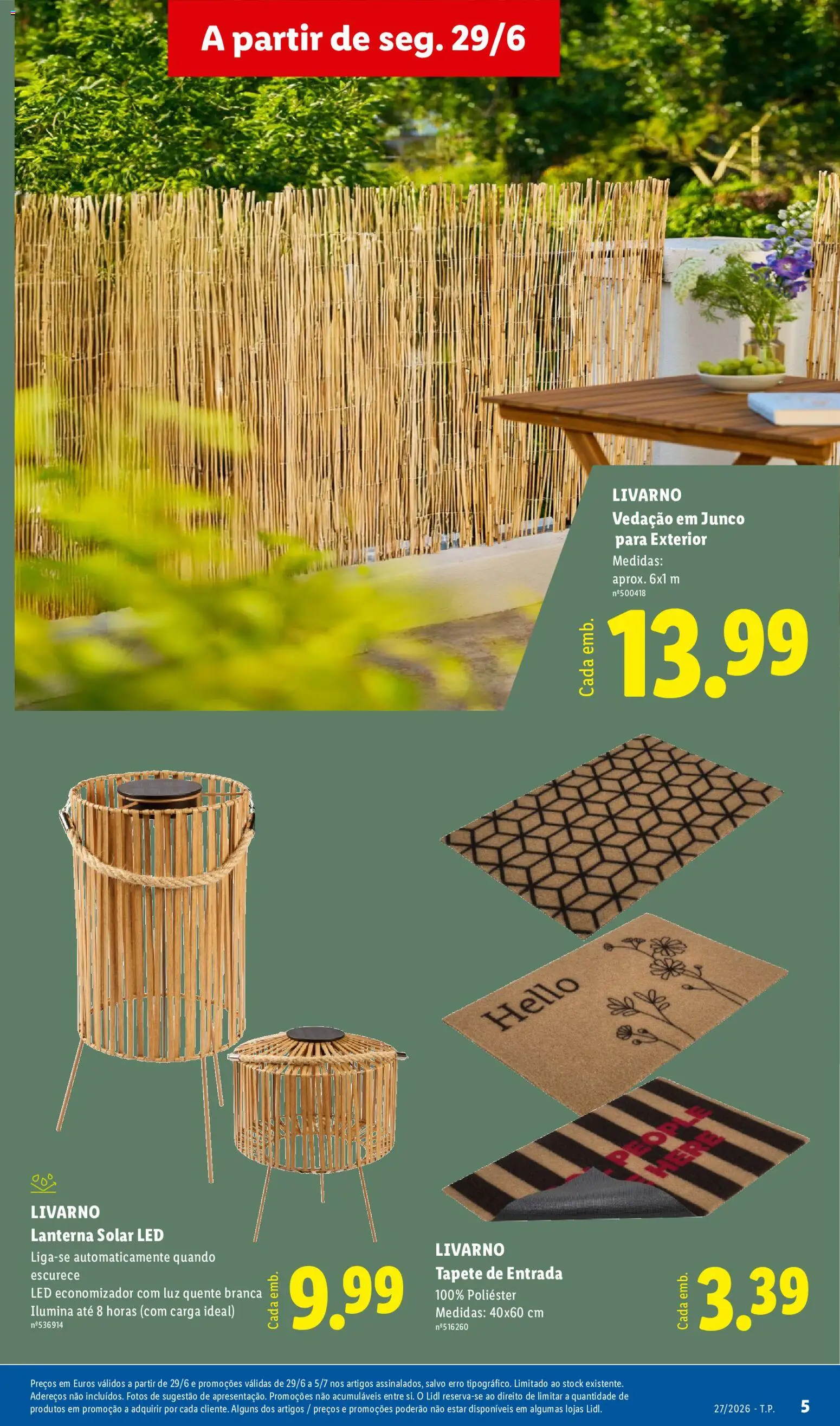 Lidl Novidades │ válido de 29/06/2026 | Página: 5 | Produtos: Lanterna, Tapete