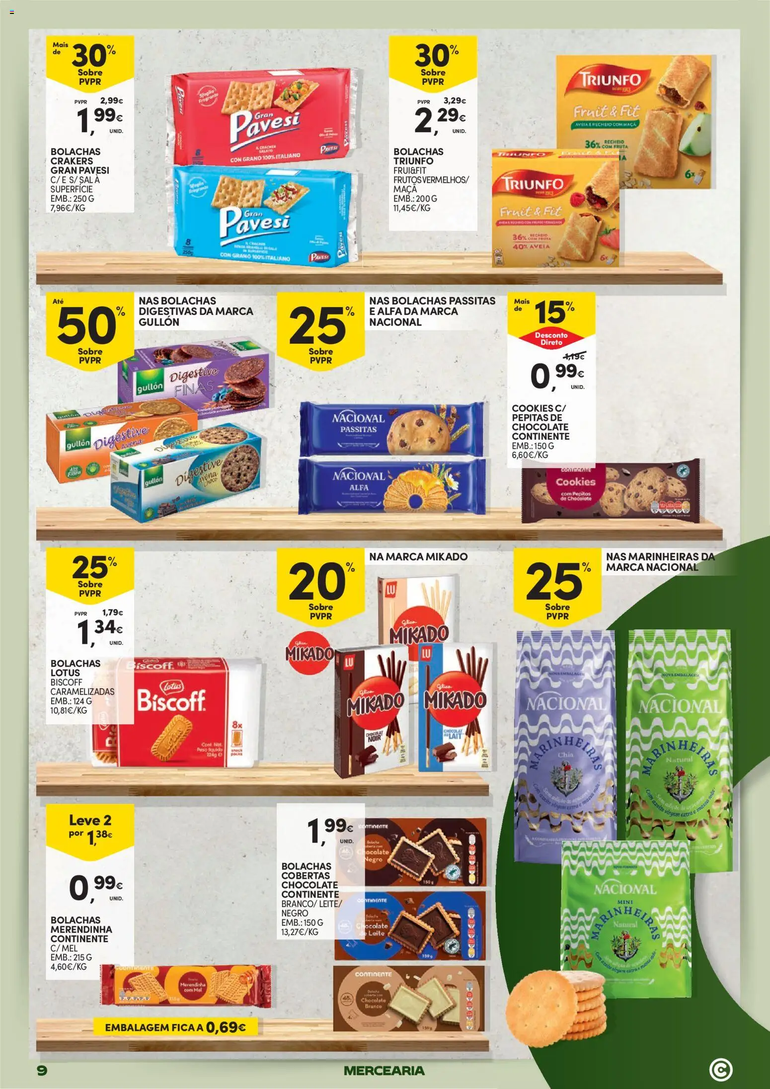 Continente Mercearia A sua despensa, a sua poupança │ válido de 21.04.2026 | Página: 9 | Produtos: Aveia, Azeite, Leite, Maça