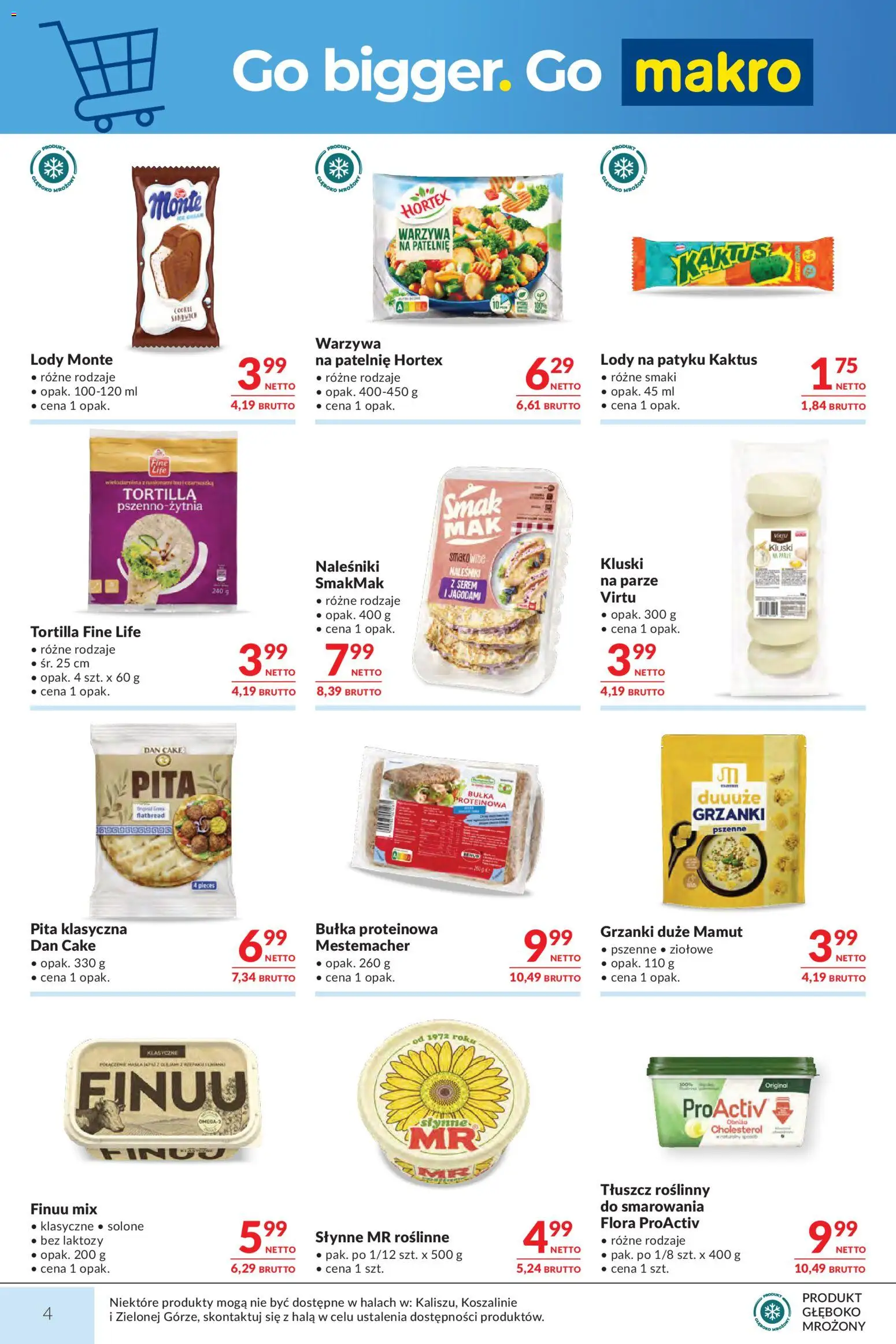 Makro gazetka od 14.04.2026 | Strona: 4 | Produkty: Bułka proteinowa, Warzywa na patelnie, Patelnie, Pita
