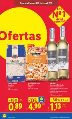 Vista previa HACHÓN Vino blanco D.O. Rueda, Tipo de uva: Verdejo y Viura. Fresco con aromas frutales de la gamma de los tropicales. Equilibrado, suave y amplio retrogusto de nuevo afrutado. 75 cl válido desde el 01.06.2026 | Página: 14